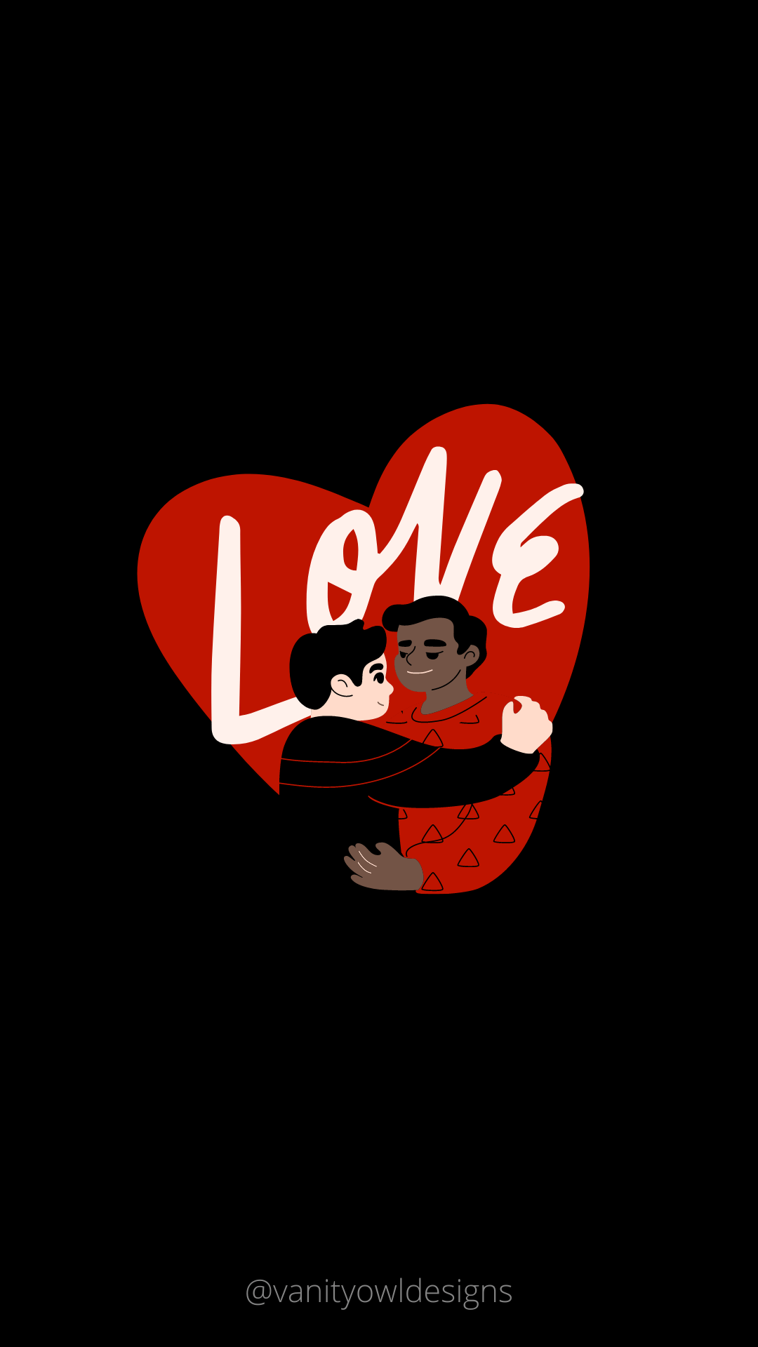 A black and red graphic with the word love on it - Valentine's Day