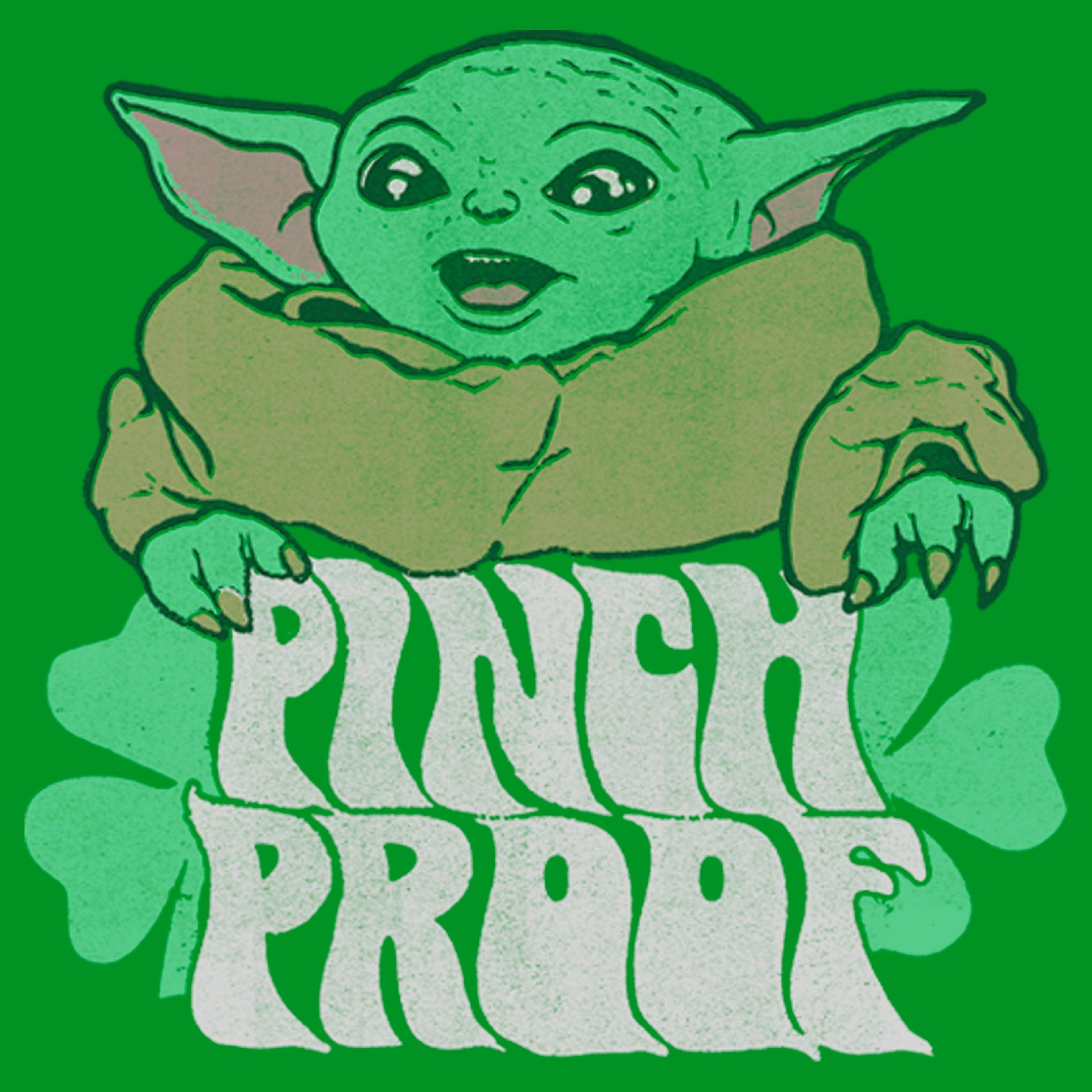 A baby Yoda graphic with the words 
