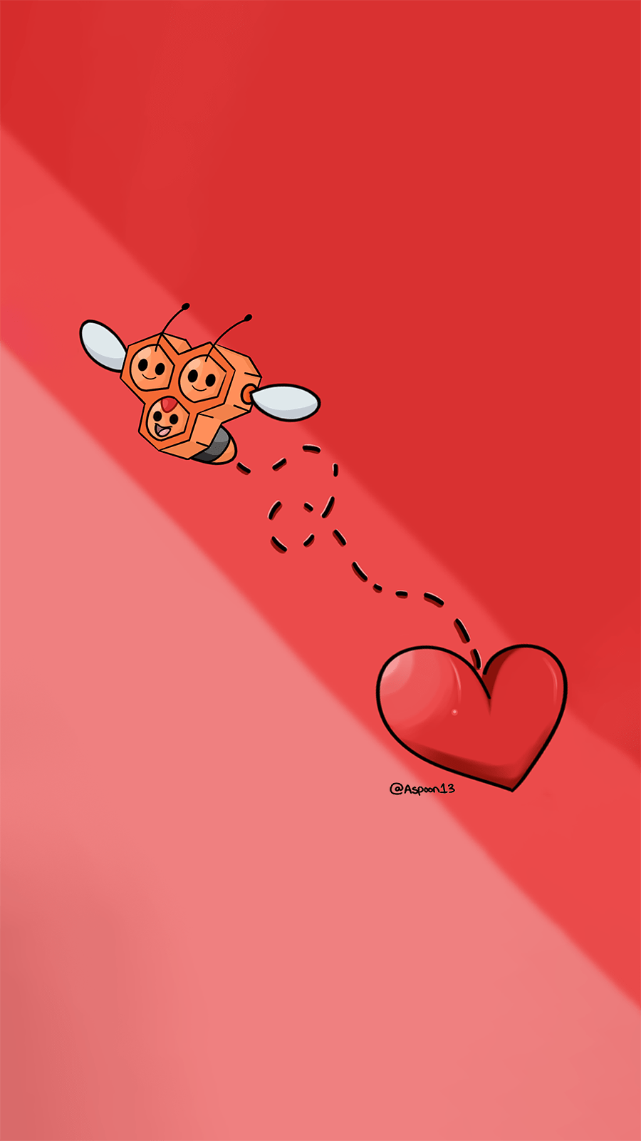 A cartoon of two bees and one heart - Valentine's Day, Pokemon, BT21