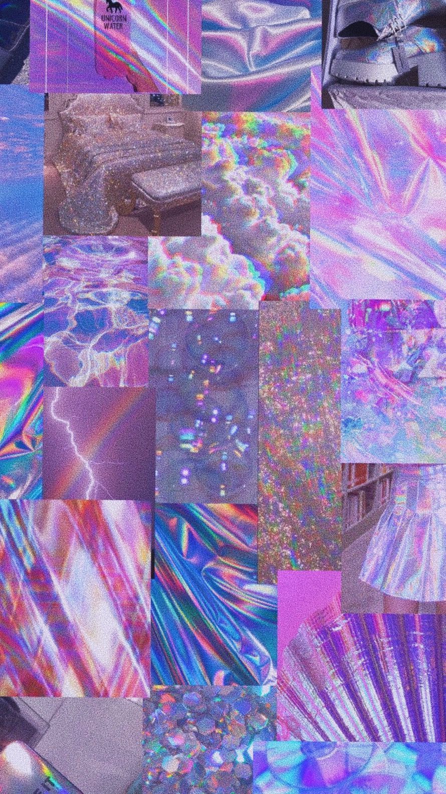 A collage of different pictures with a rainbow theme - Holographic