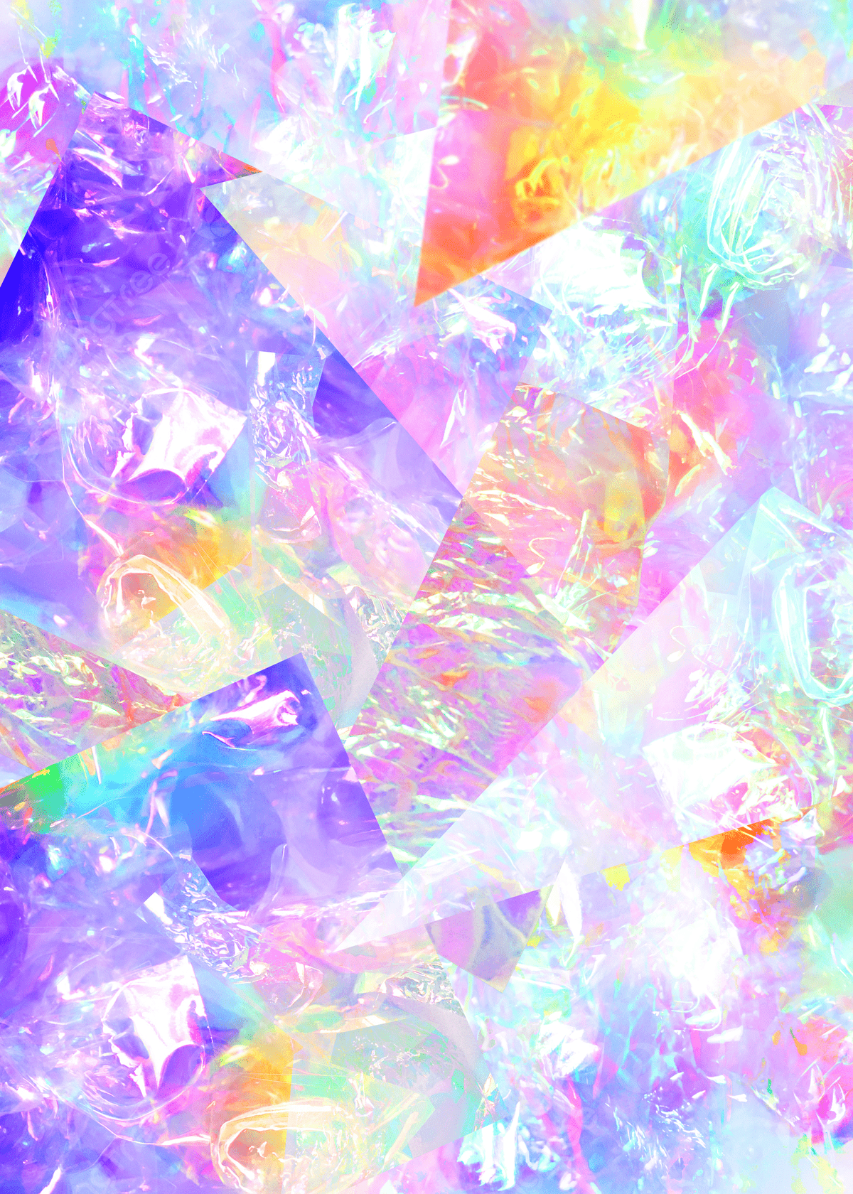A digital artwork featuring a rainbow of pastel colors. - Holographic