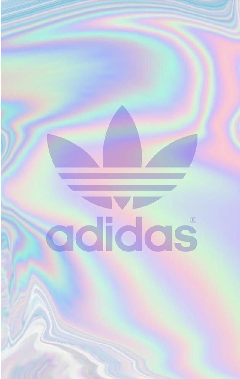 Aesthetic adidas, holographic, HD phone wallpaper