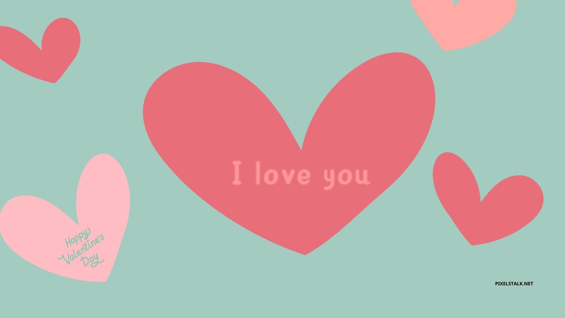 I love you wallpaper with hearts and text - Valentine's Day