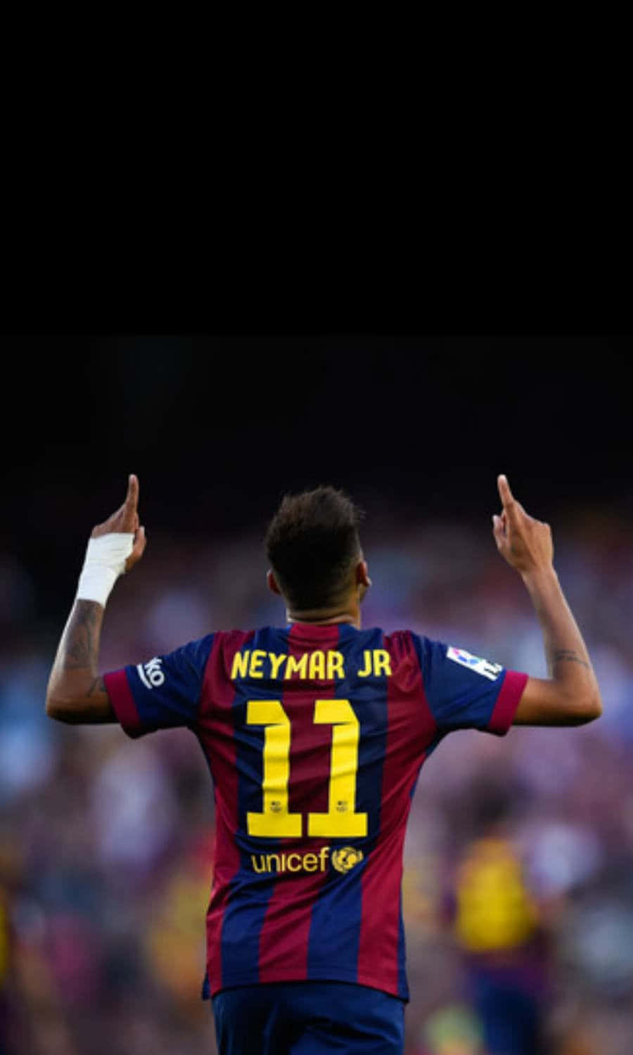 Download Neymar Raising Fingers iPhone Wallpaper