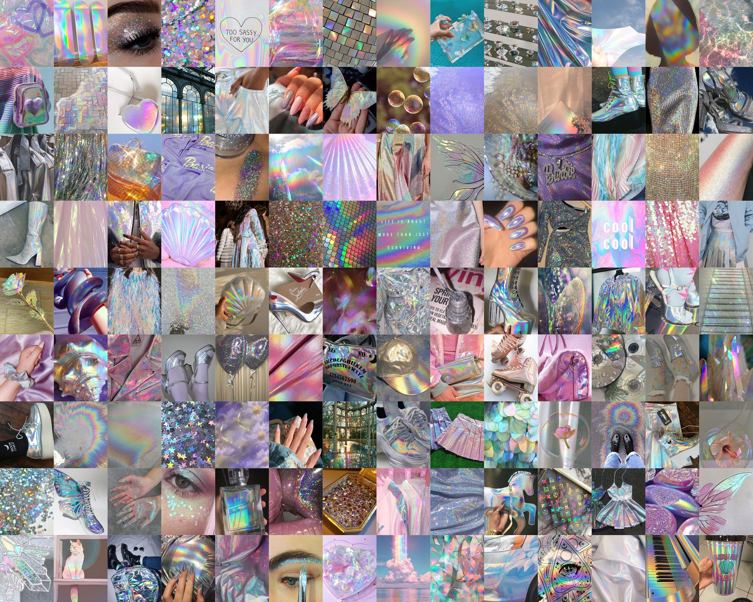 PCS Holographic Wall Collage Kit Iridescent Glitter