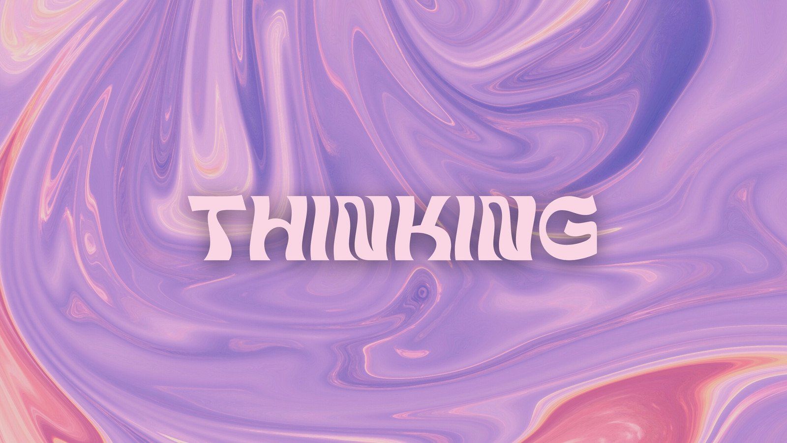 A purple and pink swirled background with the word 