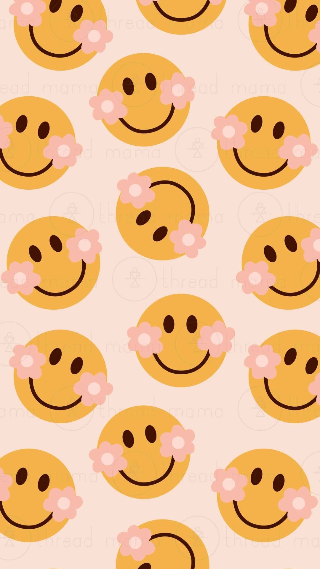 IPhone wallpaper background with smiley faces - Smiley