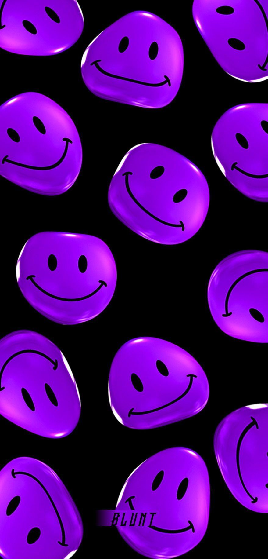 Purple smiley wallpaper for phone and desktop. - Smiley