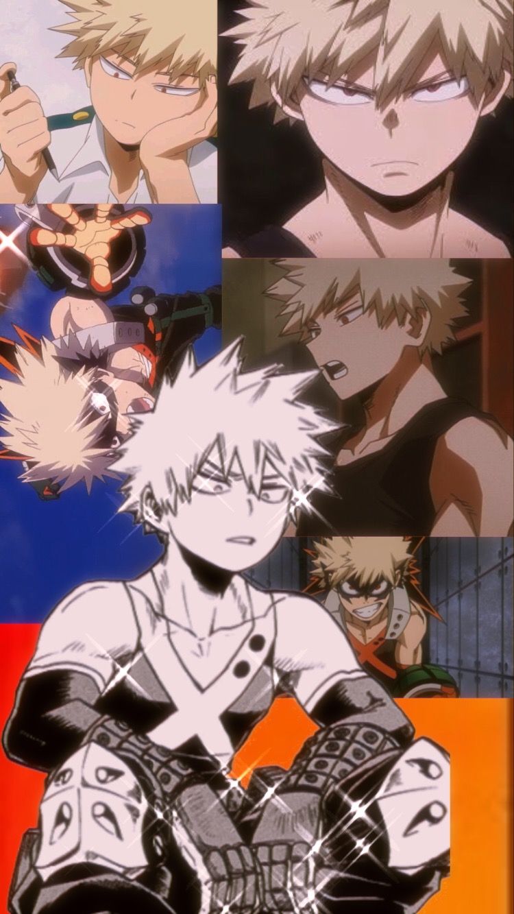 A collage of Jujutsu Kaisen characters, including Satoru Gojo, standing in front of a gate. - Bakugo