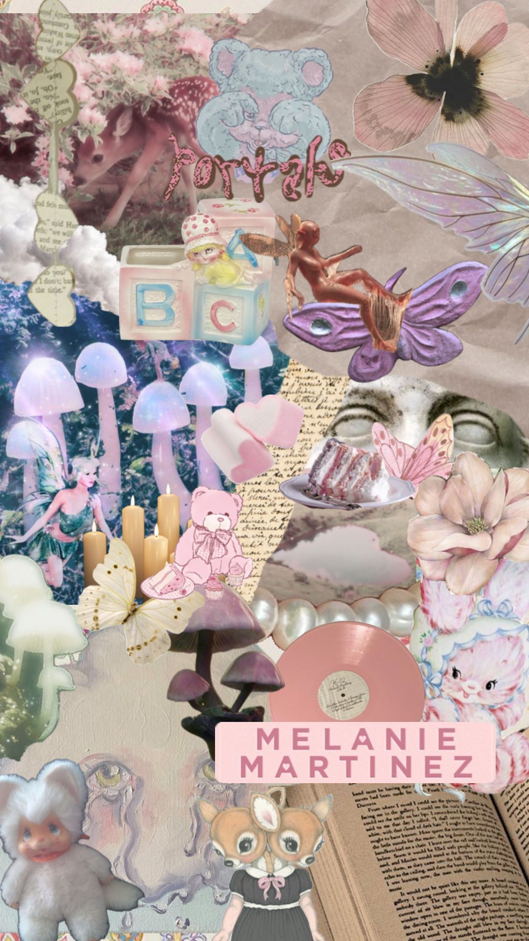 Aesthetic wallpaper for phone with pink and purple colors - Melanie Martinez