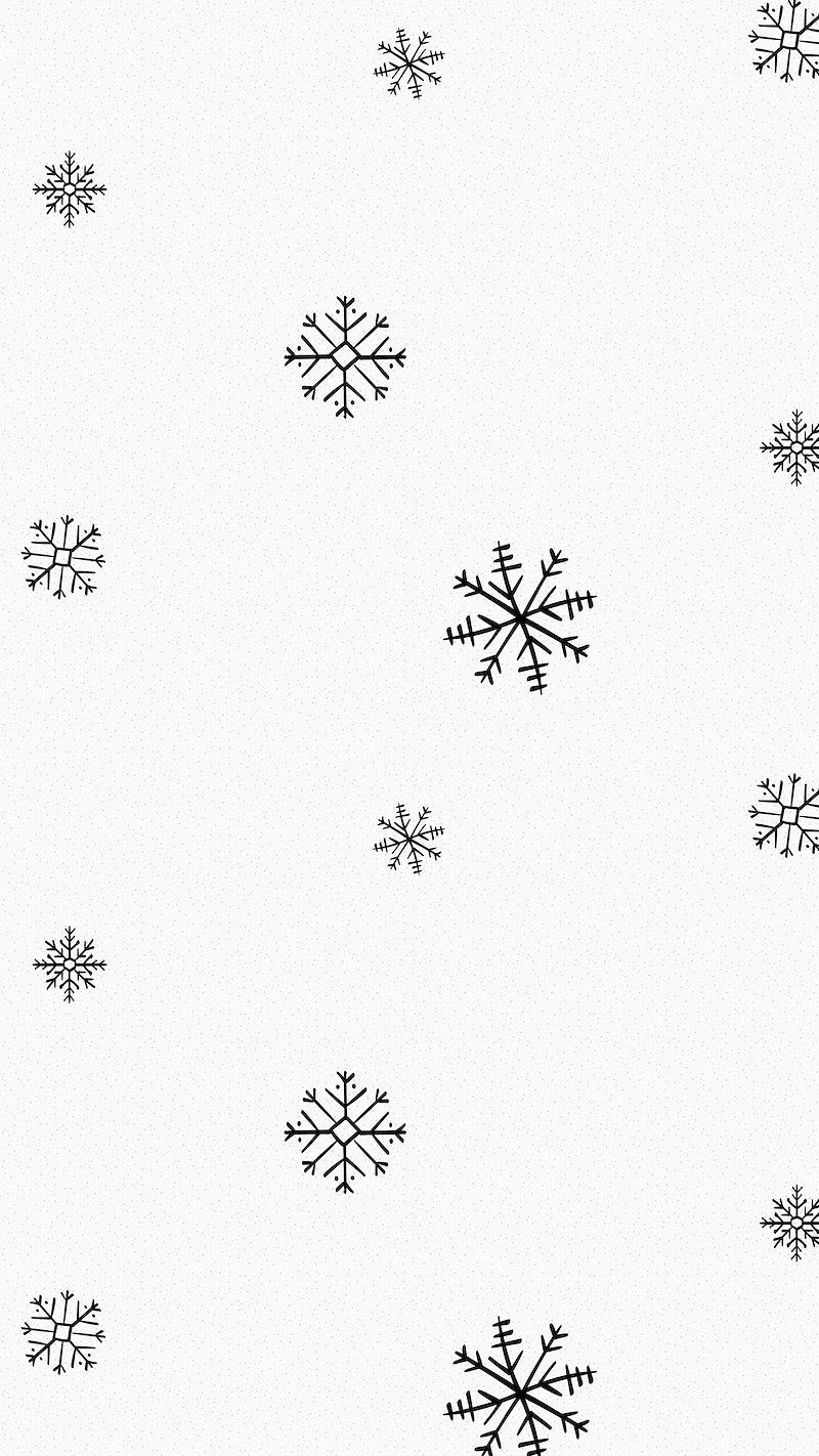 A black and white snowflake wallpaper for phone - White Christmas, snowflake