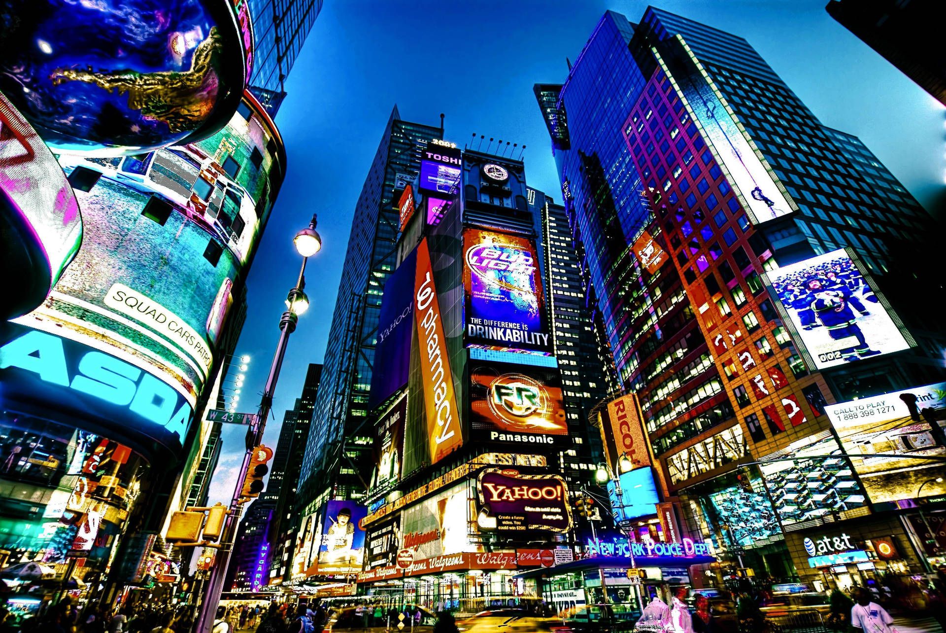 Times Square is a major commercial and cultural area in the heart of Manhattan, New York City. - Broadway