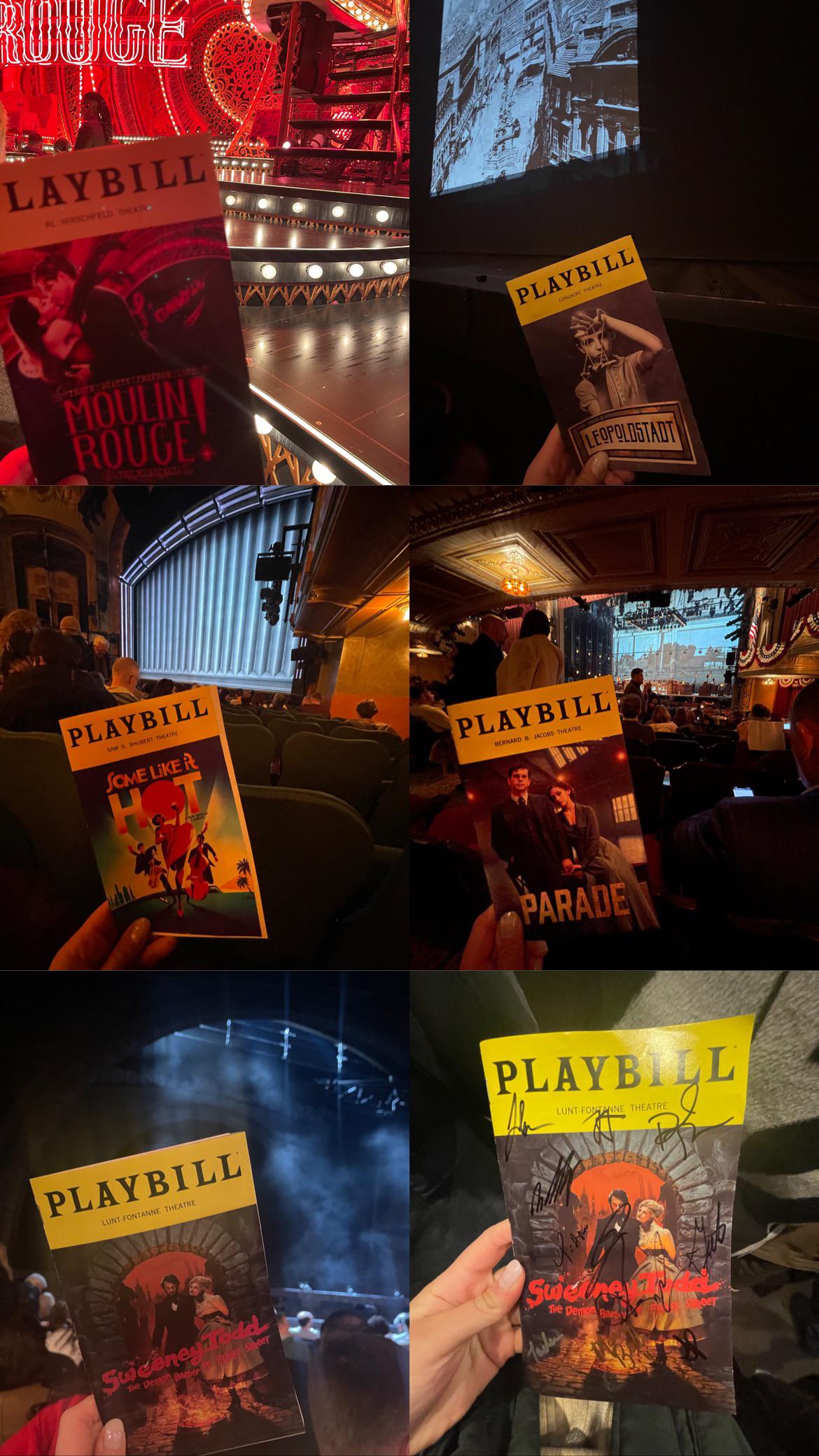 Playbill covers from the shows we saw on Broadway. - Broadway