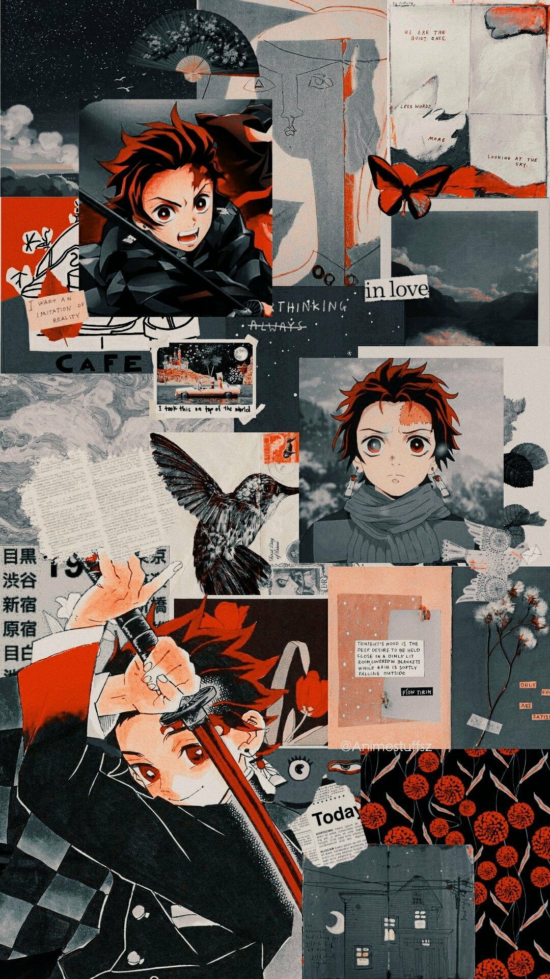 A collage of images with anime characters - Demon Slayer