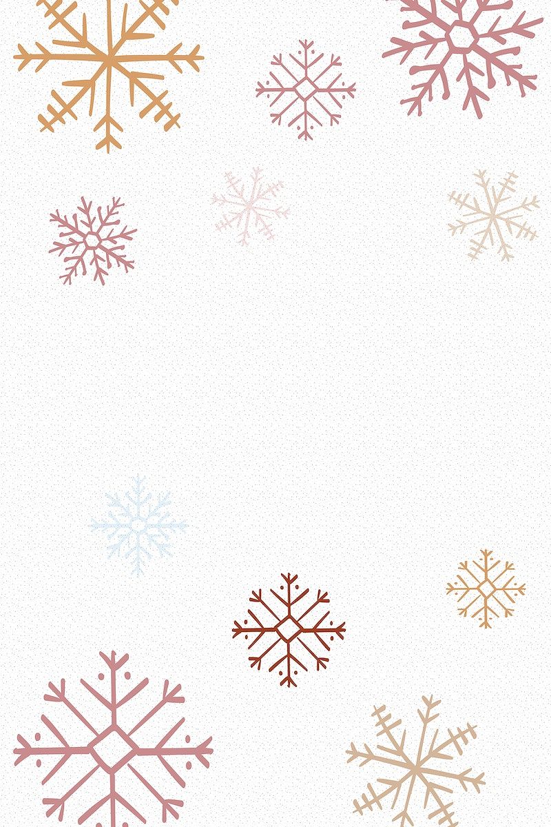 A white background with different colored snowflakes - White Christmas