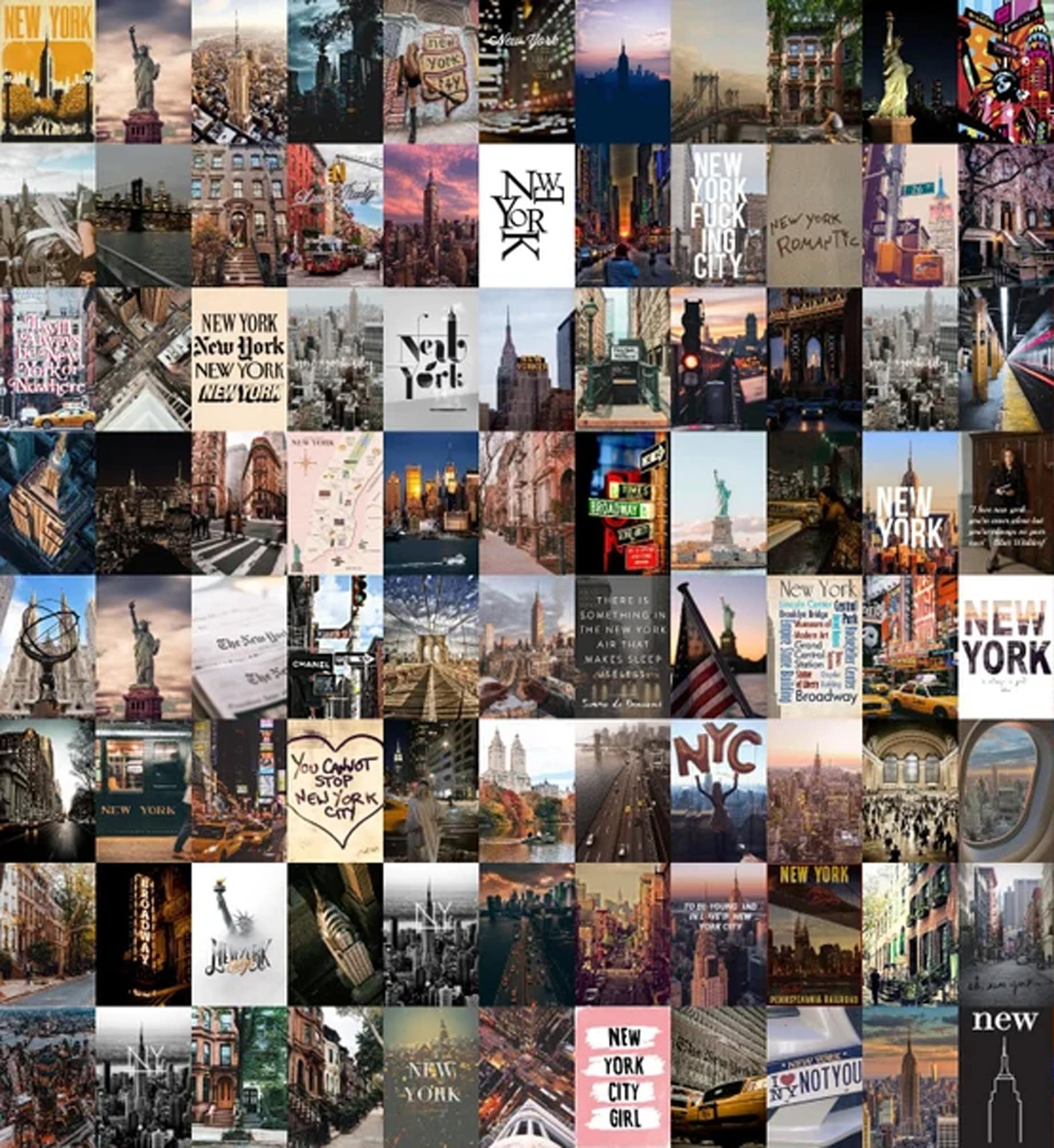 A collage of photos of New York City - Broadway