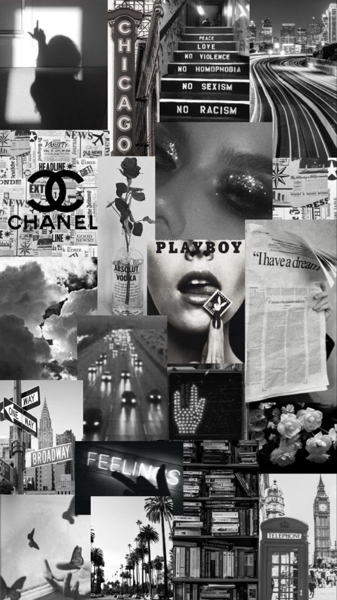 Aesthetic collage of black and white photos - Broadway