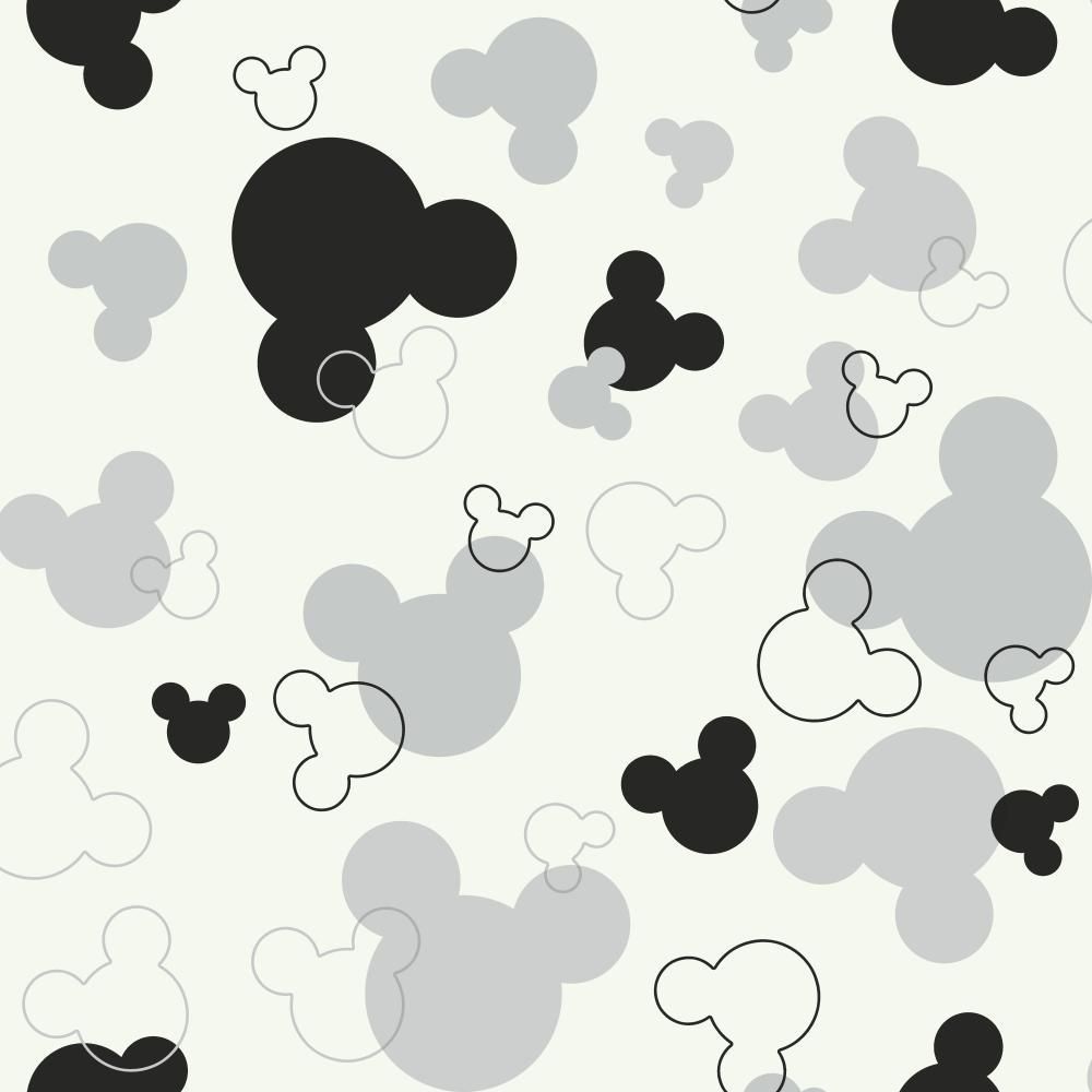 A pattern of black and white mickey mouse heads - Mickey Mouse