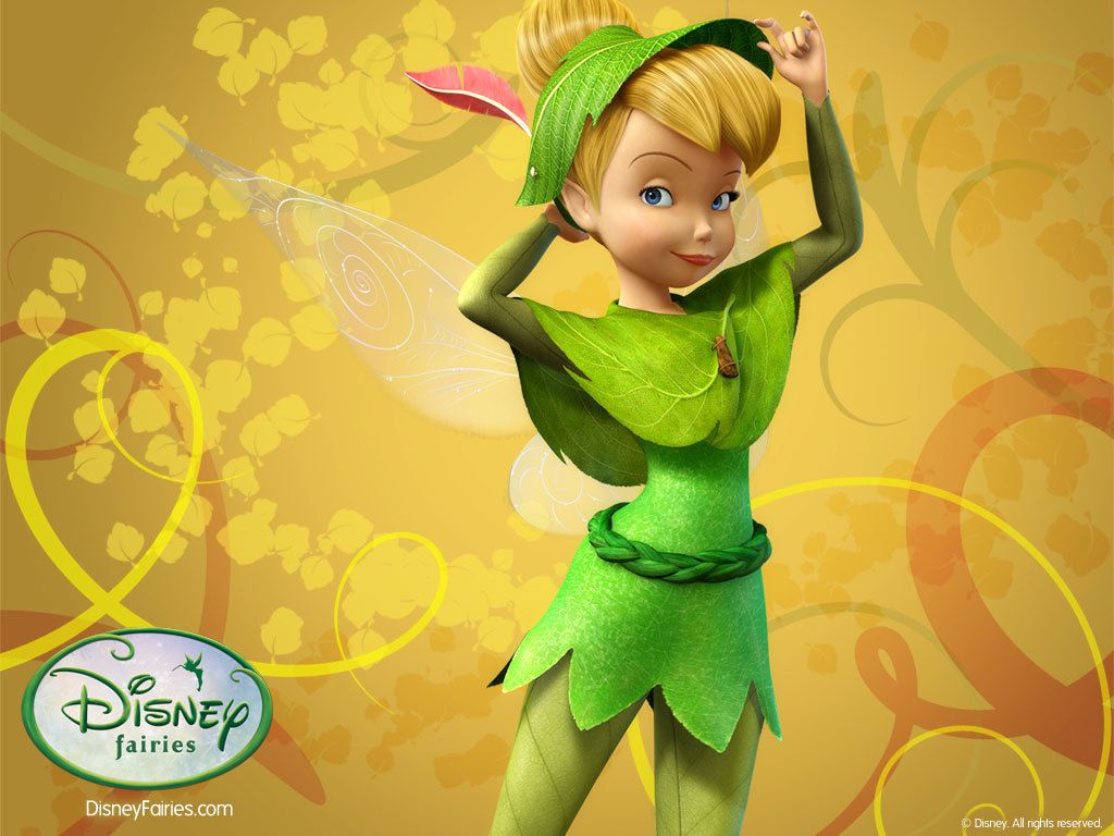 Tinker Bell wallpaper with a portrait of the fairy - Tinkerbell