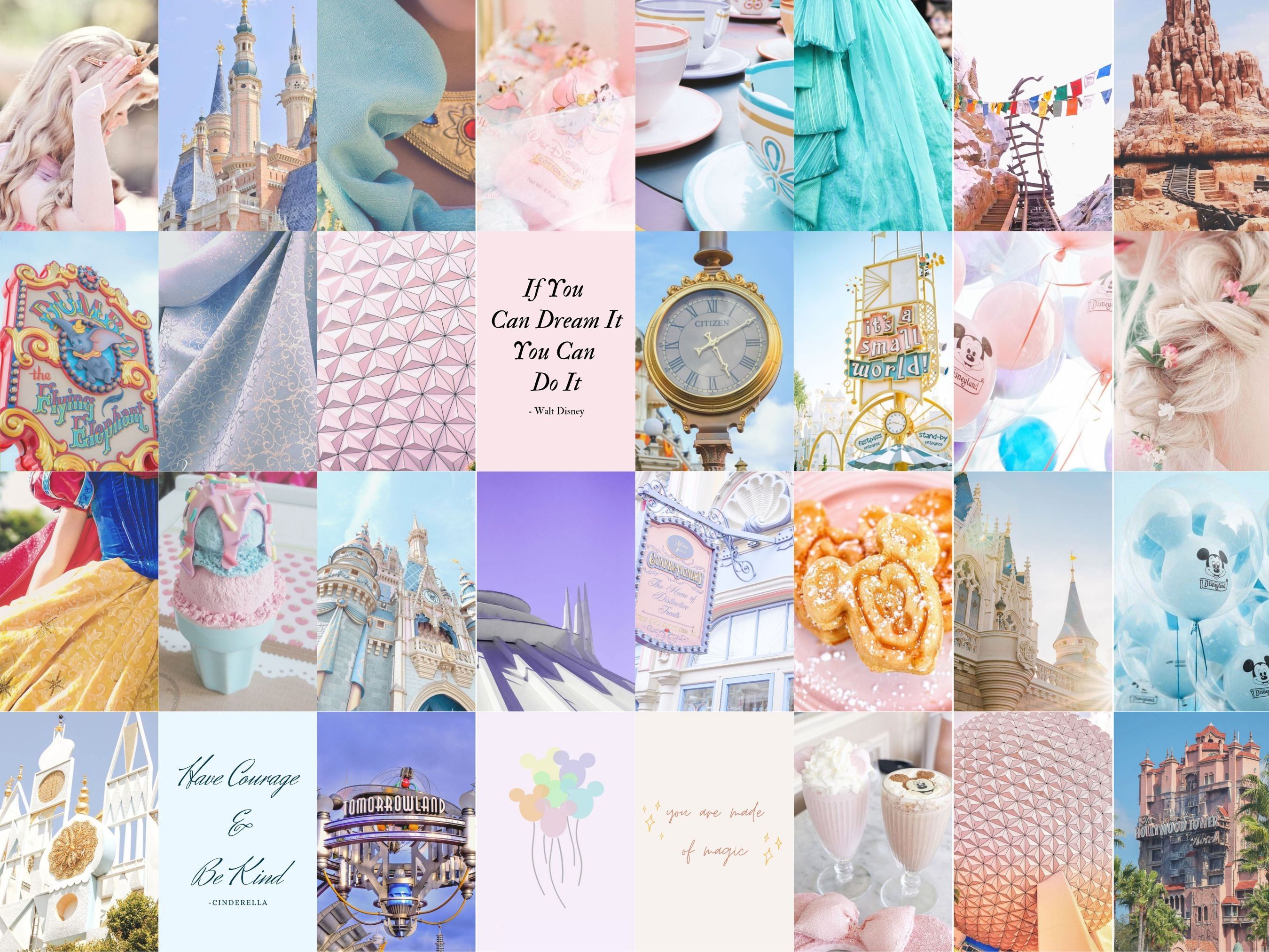 Photo Wall Collage Theme Park Princess Aesthetic 35