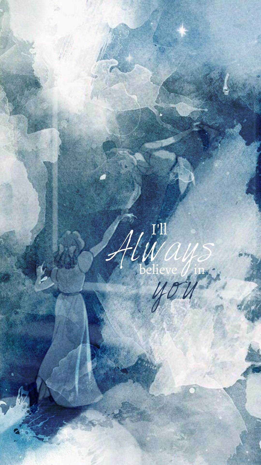 Iphone wallpaper with quote, watercolor background, quote, frozen, always believe in you, wallpaper, phone background, phone wallpaper, disney, anna, elsa - Peter Pan