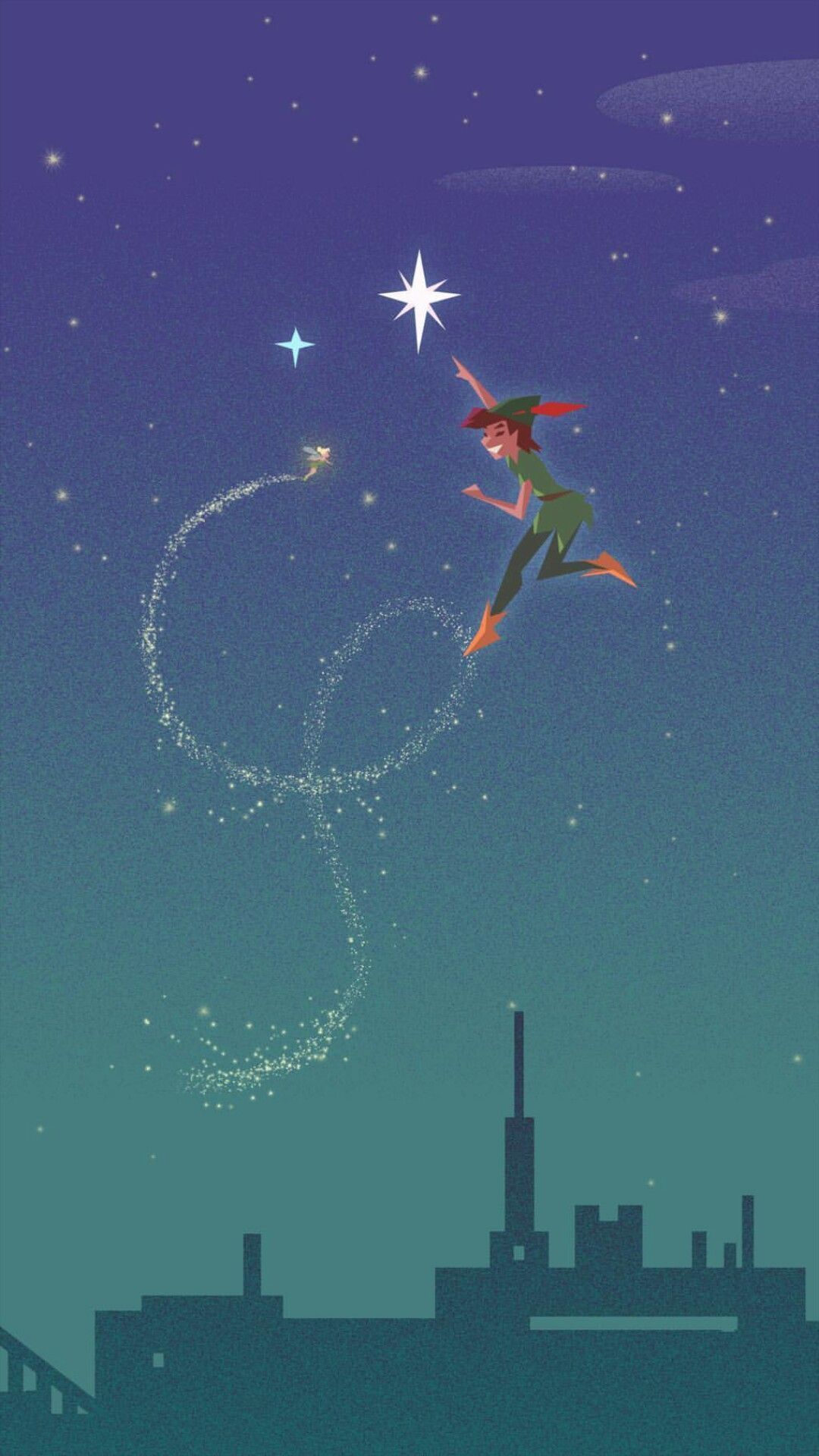 Peter Pan flying over the city - Peter Pan