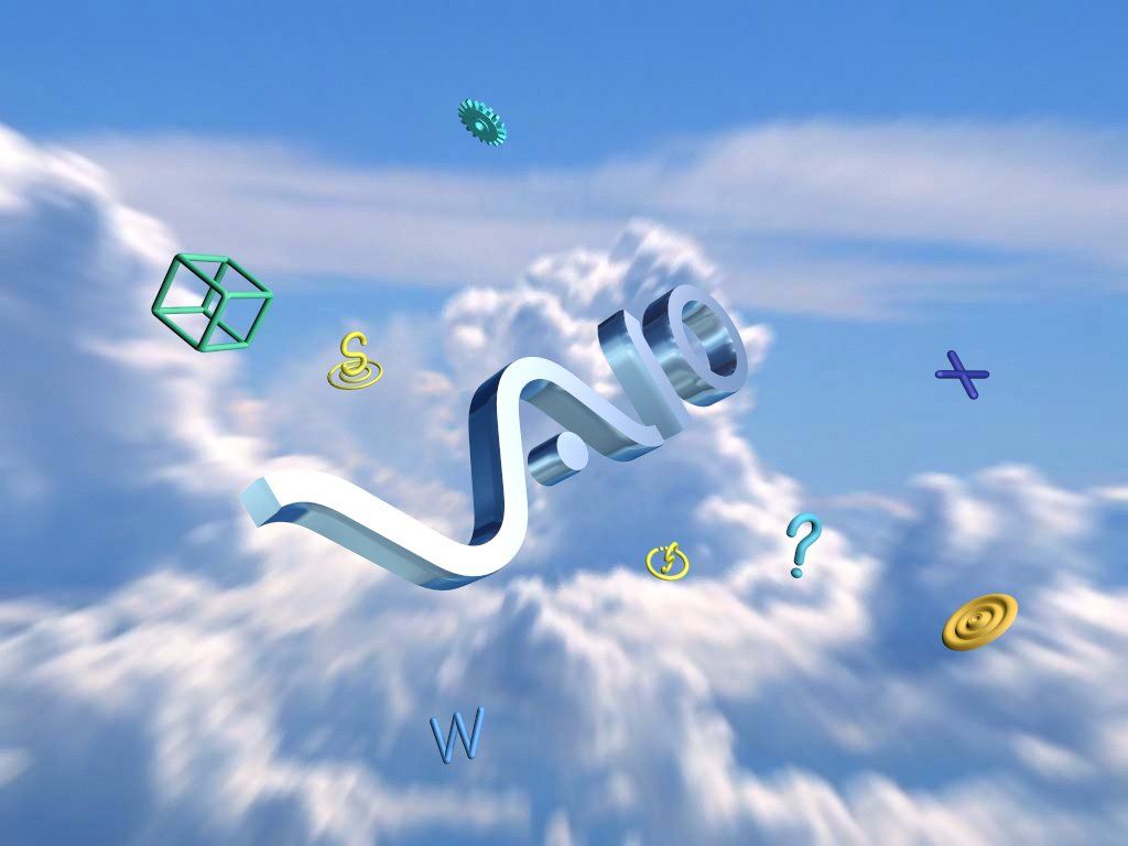 3D letters floating in the sky with clouds - 2000s