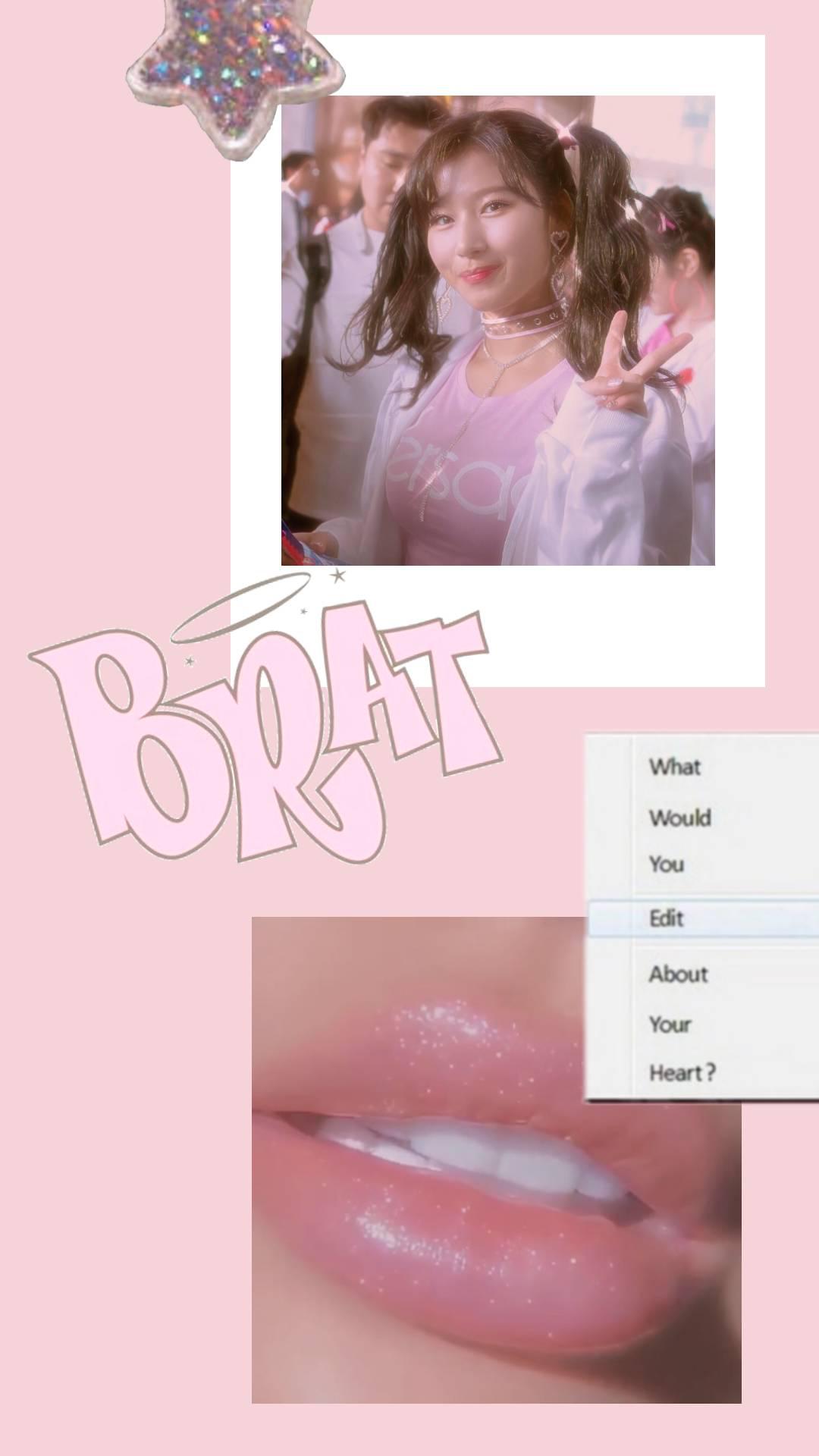 Sana 90s Pink Aesthetic Wallpaper