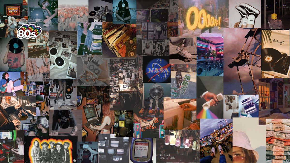 A collage of images from the 80s, 90s and 00s. - 90s