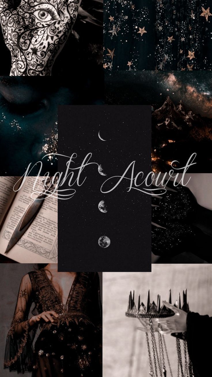 Aesthetic background for phone, night account, moon and stars - Magic, night