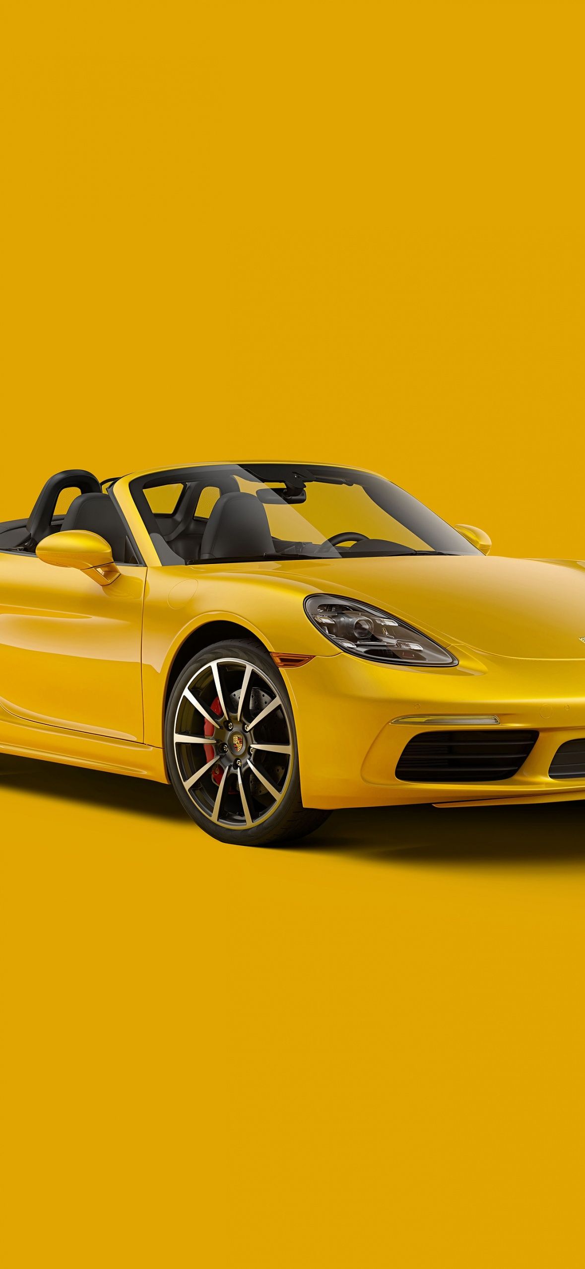 Porsche 718 Boxster Wallpaper 4K, Yellow aesthetic, 5K, CGI - Yellow iphone, cars