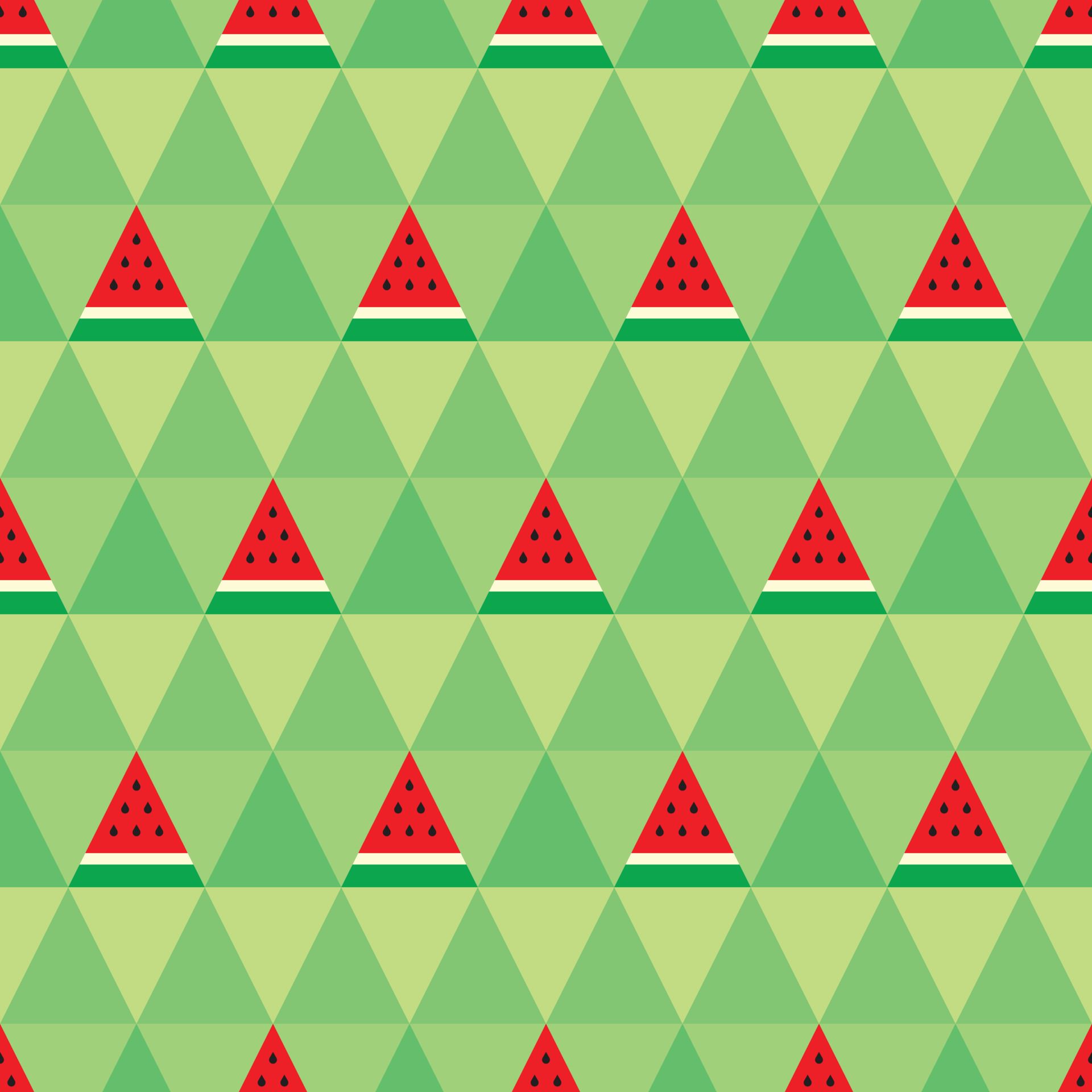 Red watermelon themed background. Geometric seamless triangle fruit pattern motif. Simple flat vector illustration. Watermelon in triangular slices. For backdrops, covers, prints, and wallpaper