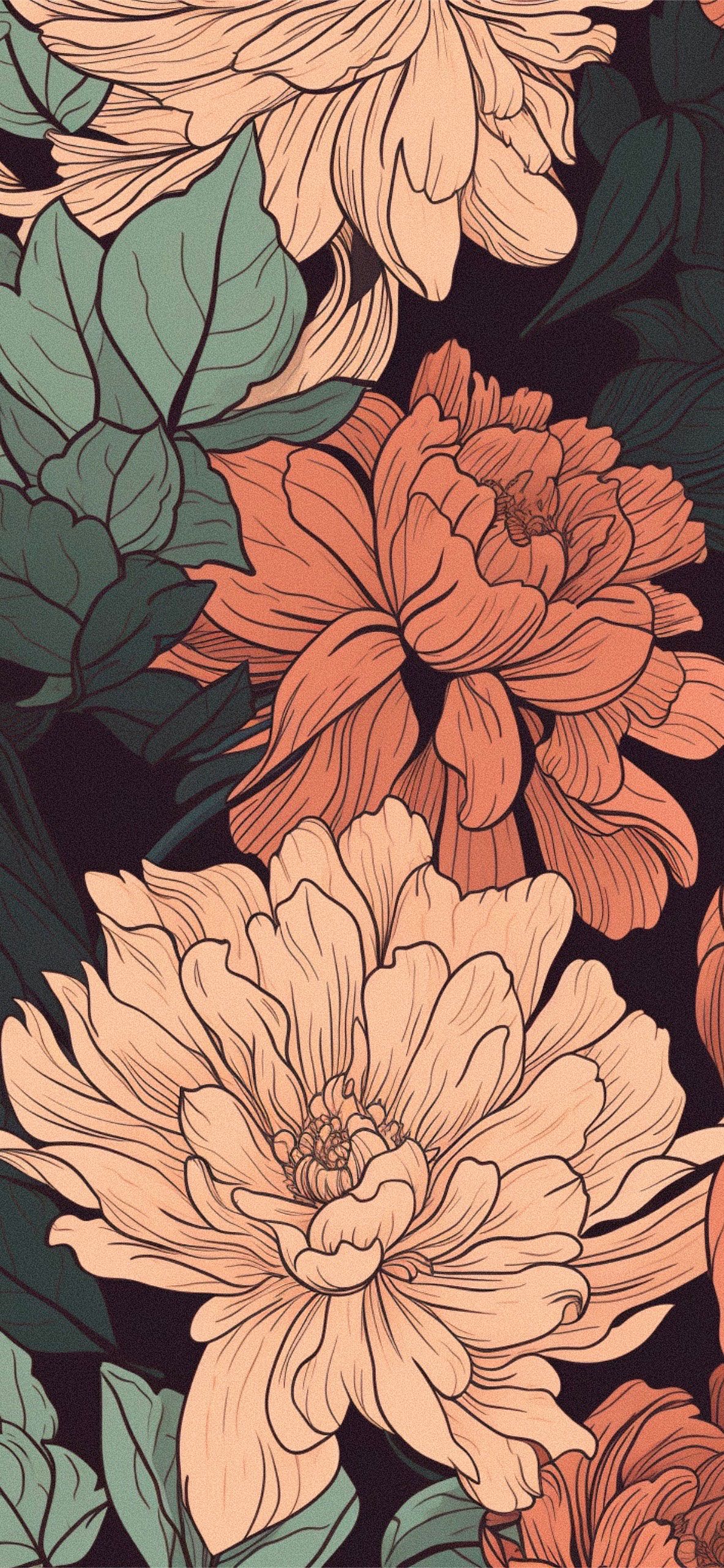 Gorgeous Flowers Vintage Wallpaper Wallpaper Phone