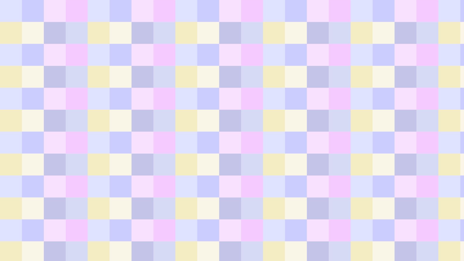 A checkered pattern of varying pastel shades of pink, purple, yellow, and blue. - Cute pink