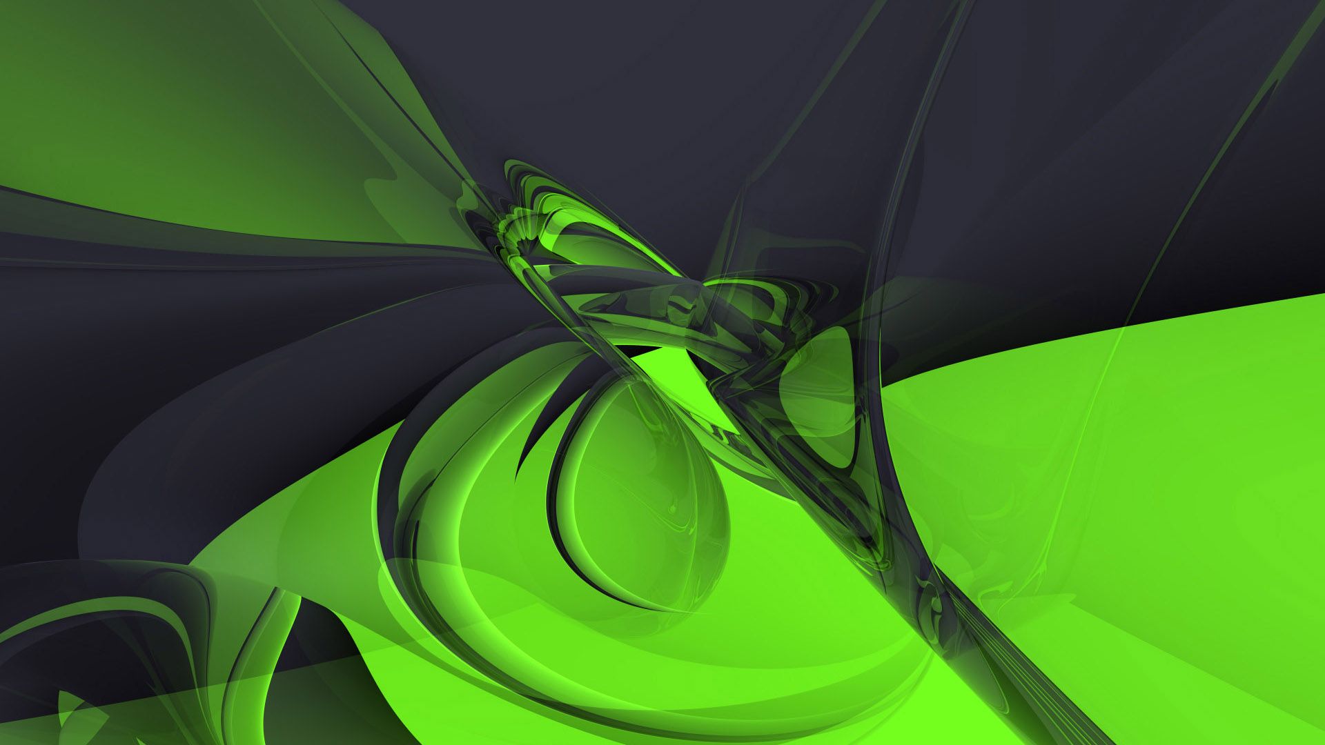 Black Green Glass Fractal Art Abstraction HD Green Aesthetic Wallpaper