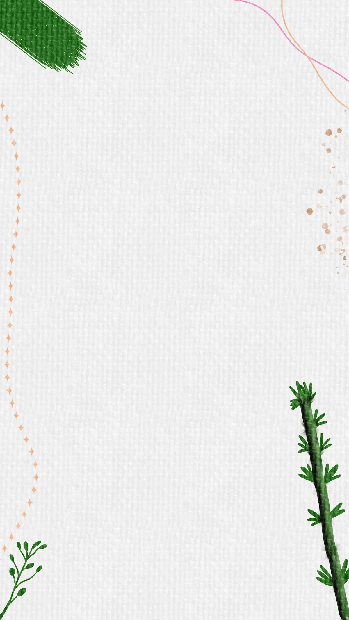 A white background with a plant on the right side - Cute Christmas, border