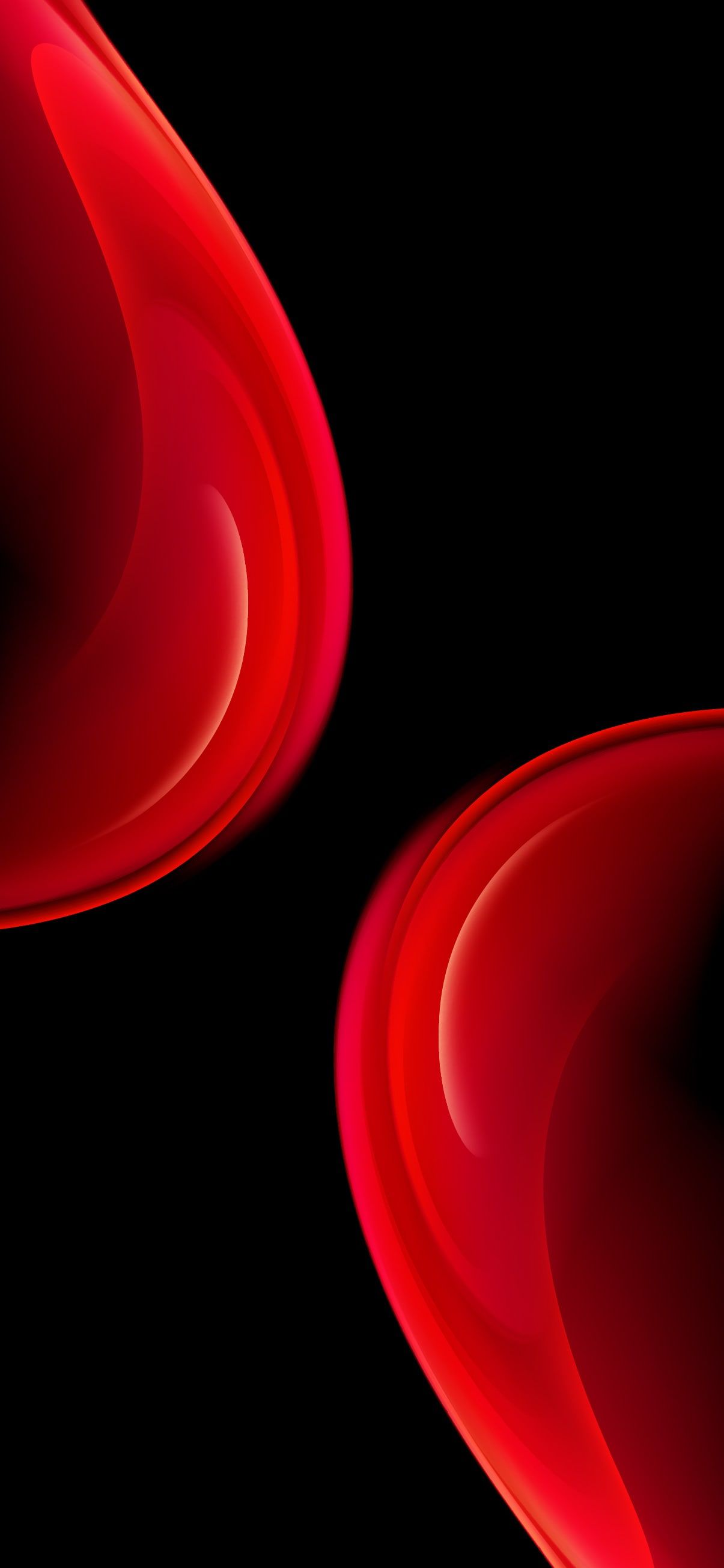 A close up of the red and black wallpaper on the iPhone 11 Pro. - IPhone red