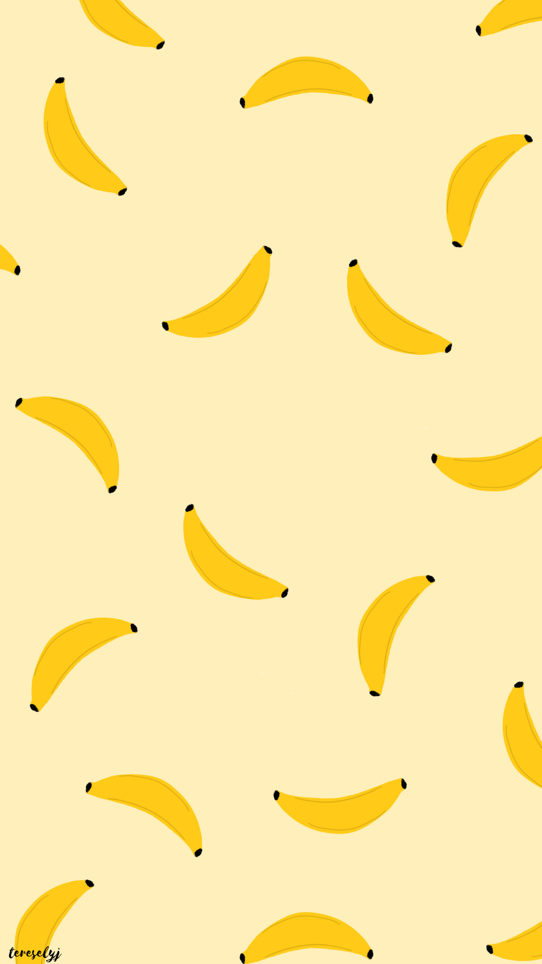 A banana pattern on a yellow background - Banana