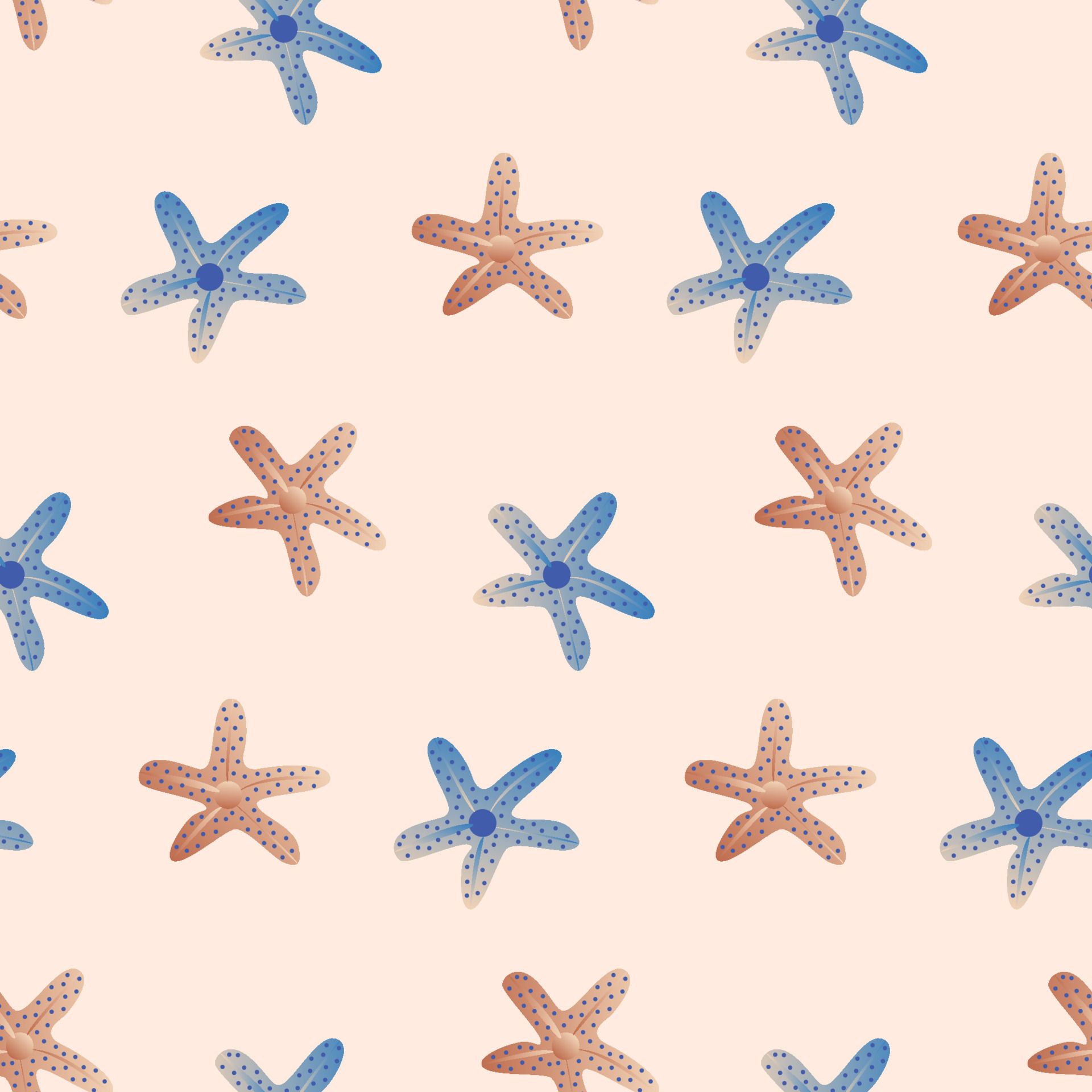 Sea Bottom Seamless Pattern. Summer Beach Hand Drawn Seaside Vector Print. Undersea World Cartoon Background With Starfish. Seashore Elements Design For Fabrics, Wallpaper