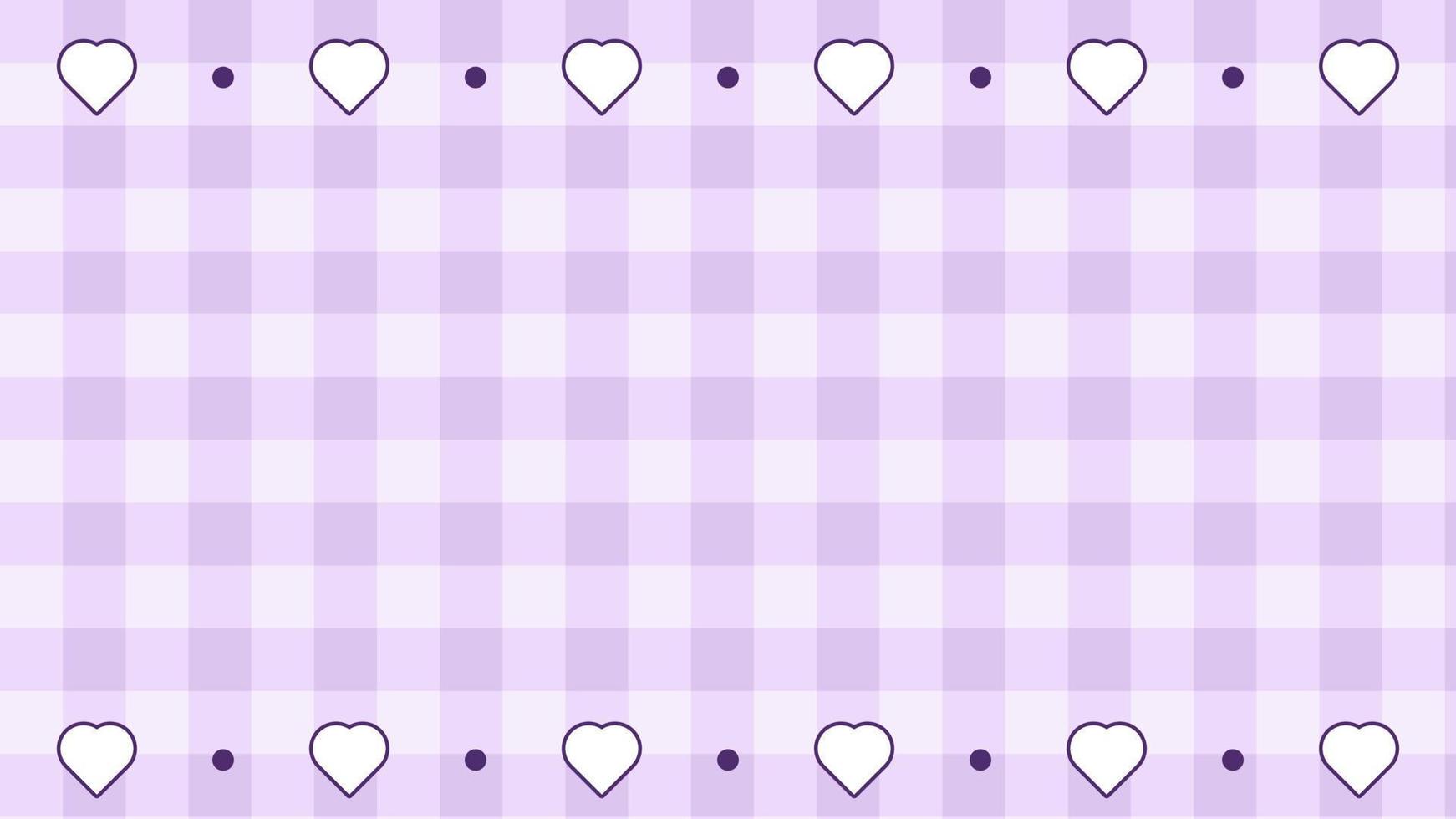 Aesthetic purple with heart gingham, checkers, plaid, checkerboard wallpaper illustration, perfect for wallpaper, backdrop, postcard, background, banner. - Cute purple