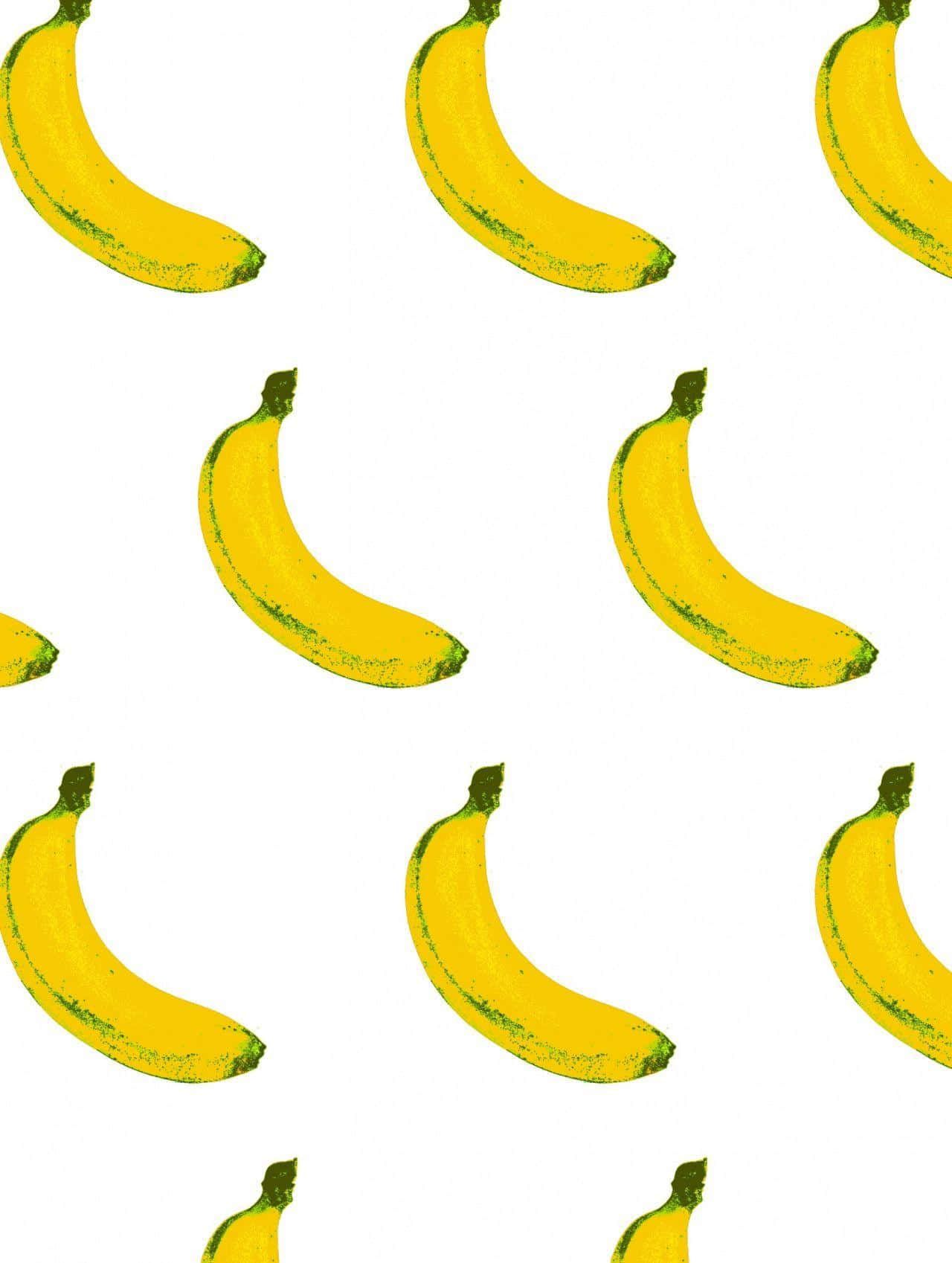 A pattern of bananas on a white background - Banana