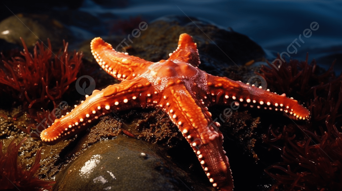Starfish Resting On Rocks On The Ocean Background, Starfish, Water, Marine Invertebrates Background Image And Wallpaper for Free Download