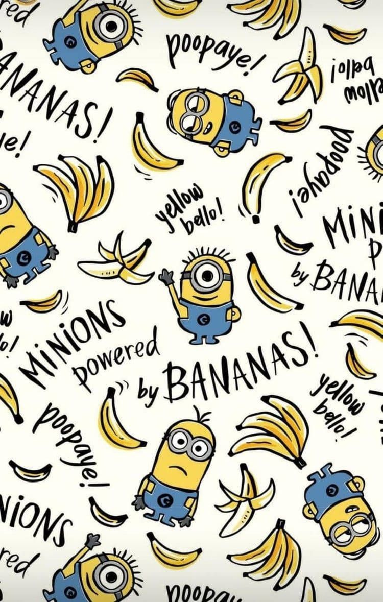 Download Minions Banana Pattern Wallpaper