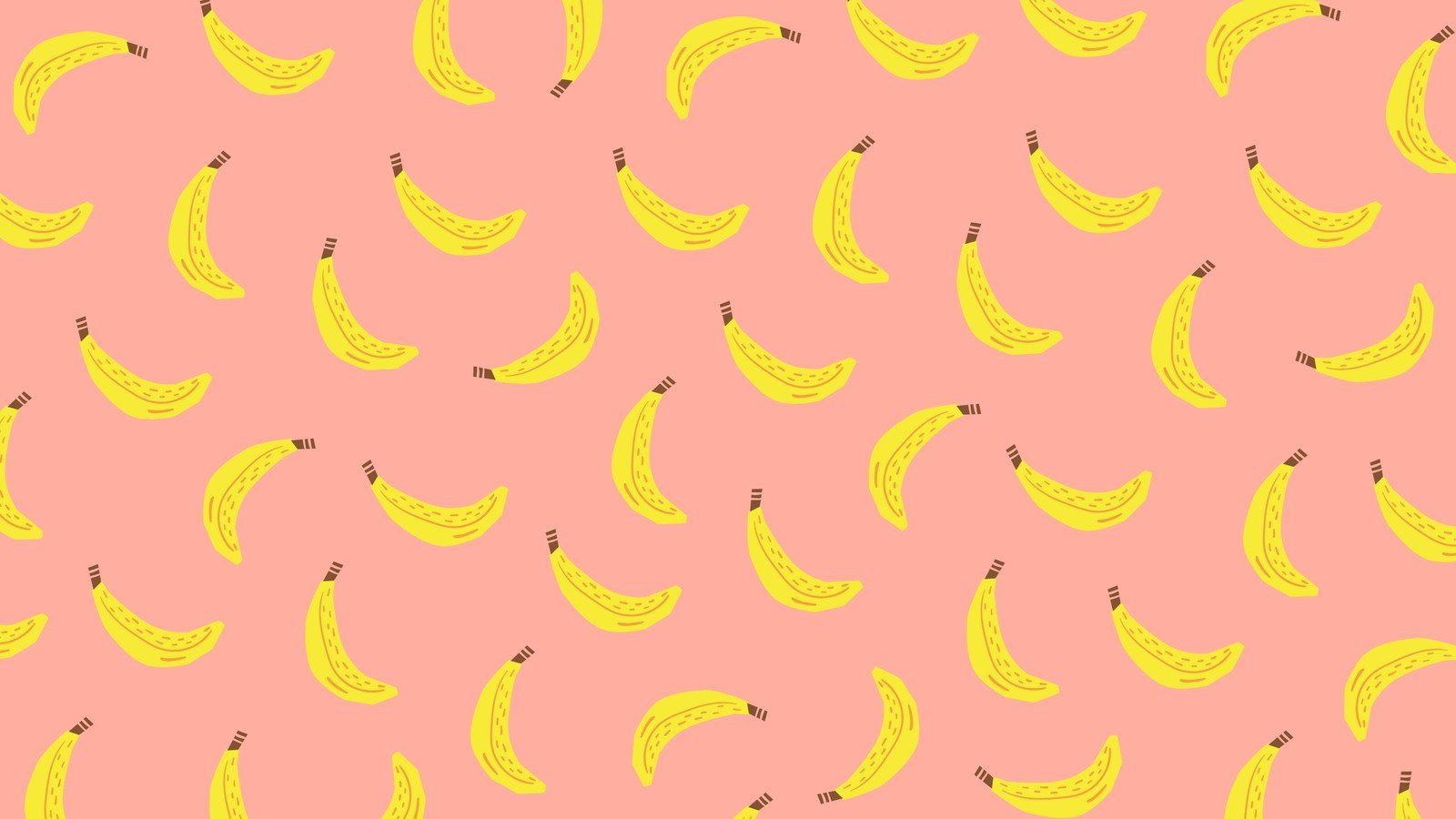 A pattern of yellow bananas on a pink background - Banana