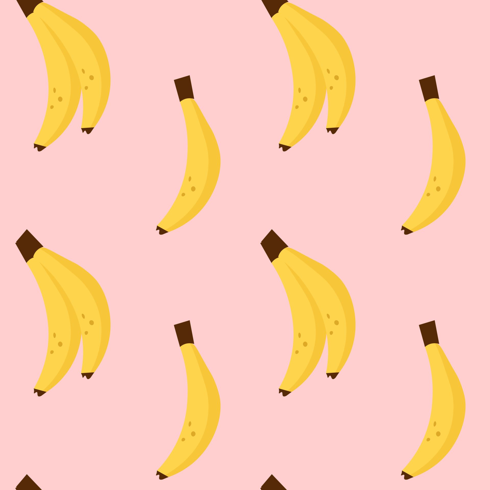 Pink background bananas seamless pattern for print. Girly cute vintage fruits concept