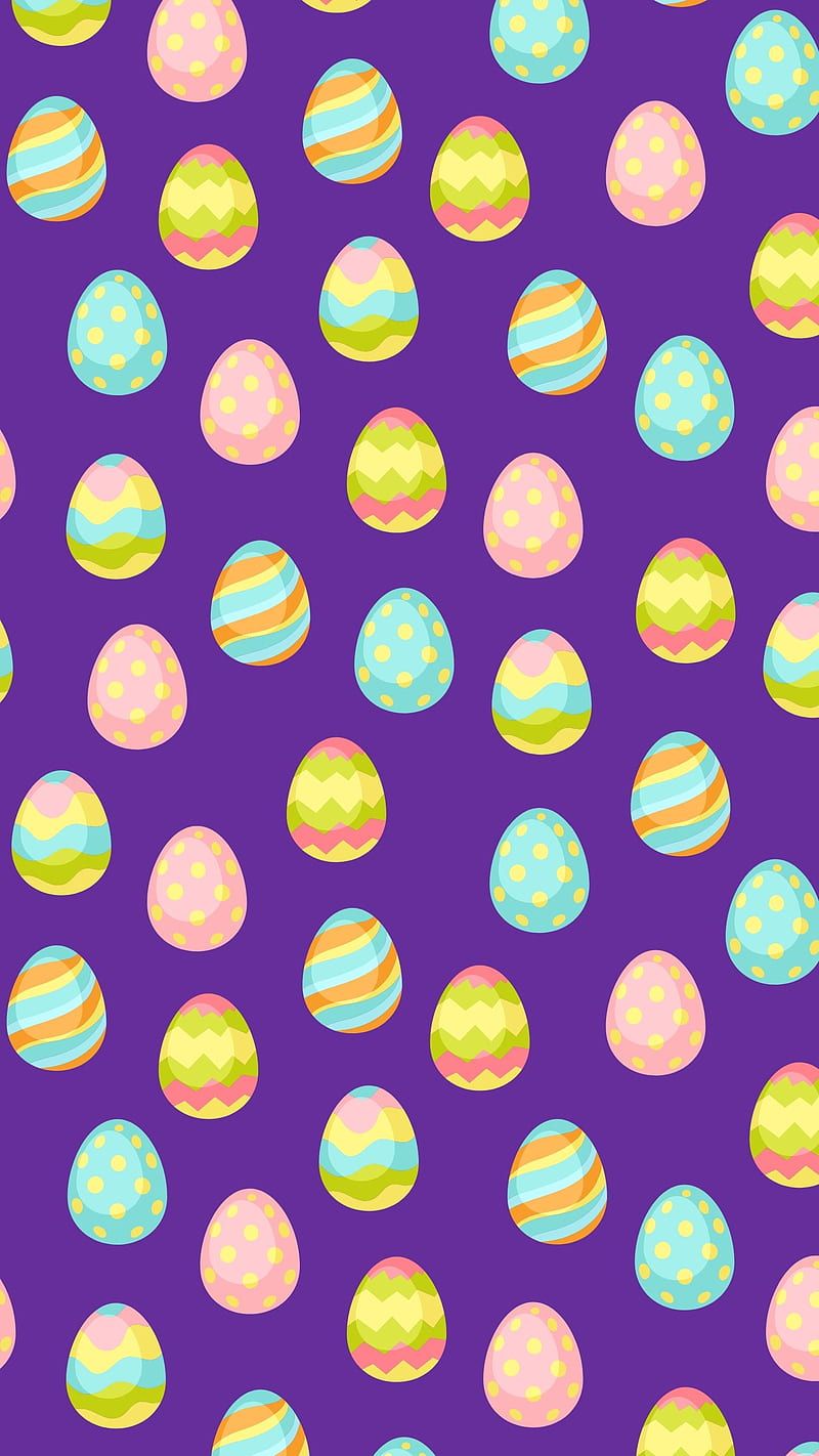 Easter eggs on a purple background - Egg