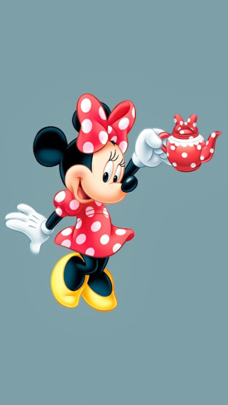 Mickey Mouse Disney Aesthetic Wallpaper : Minnie Mouse Red Polka Dot Dress Wallpaper