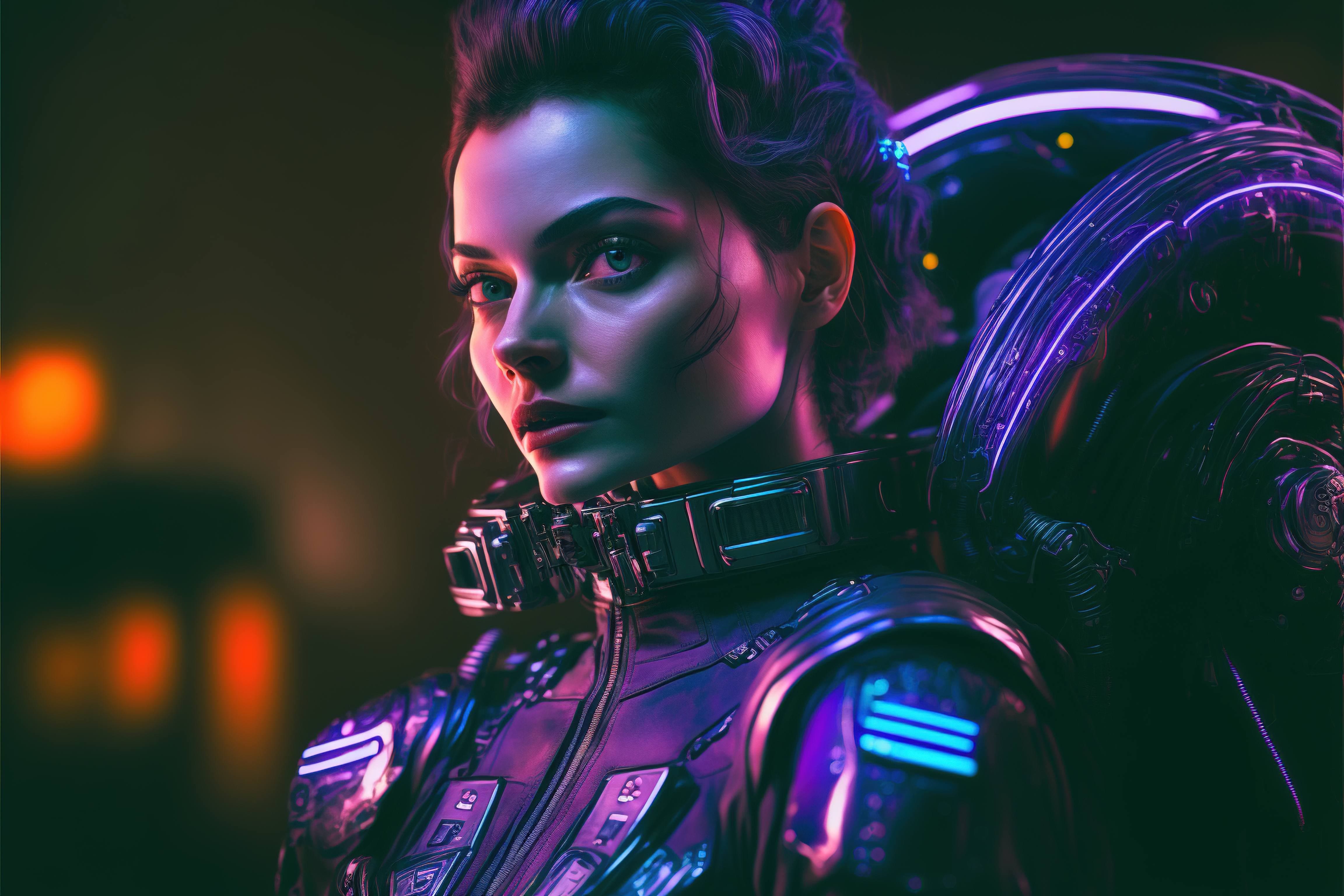 A woman with a cyberpunk aesthetic. - Cyberpunk 2077