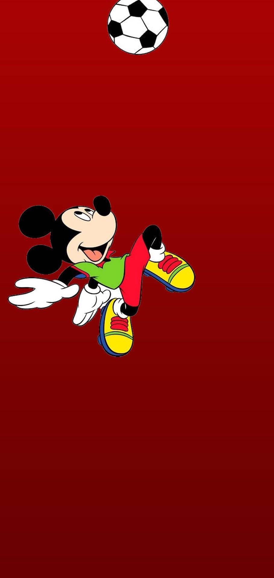 Download Samsung A51 Mickey Mouse Soccer Red Aesthetic Wallpaper