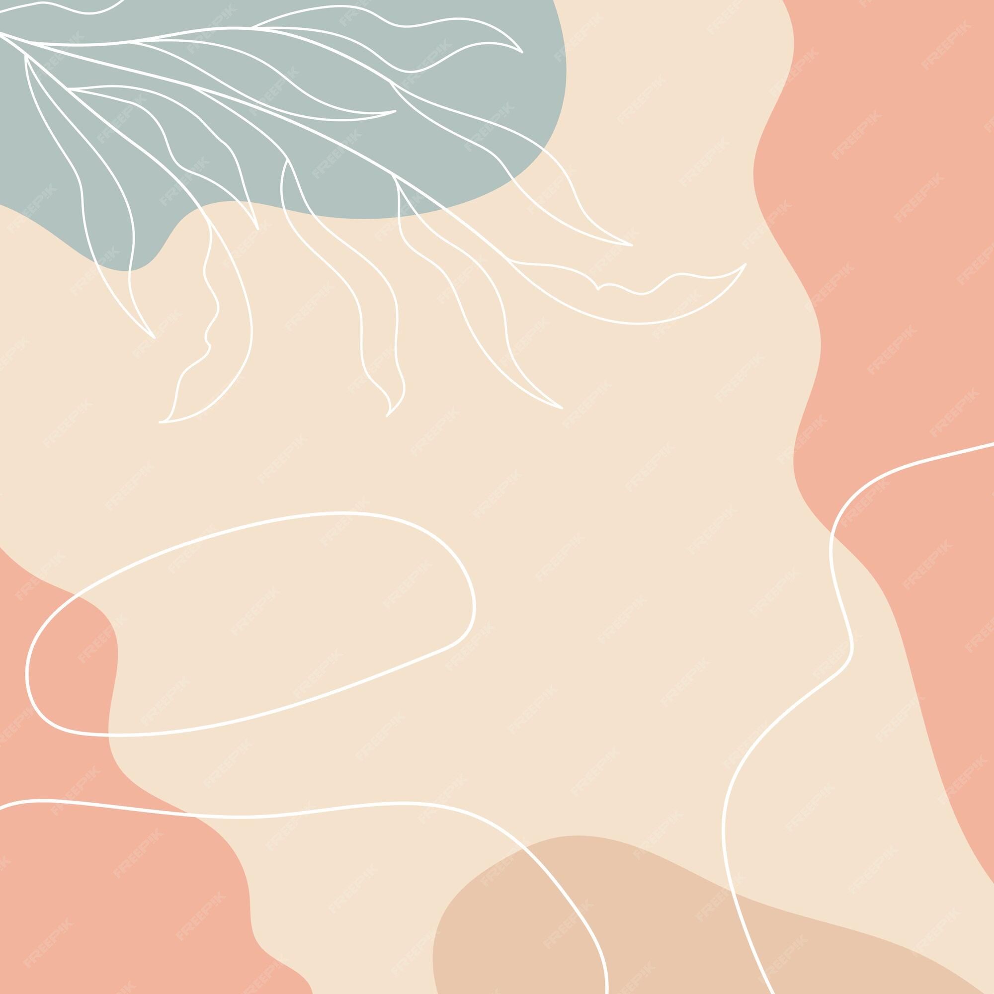 An abstract design with pastel colors and a branch - Terracotta
